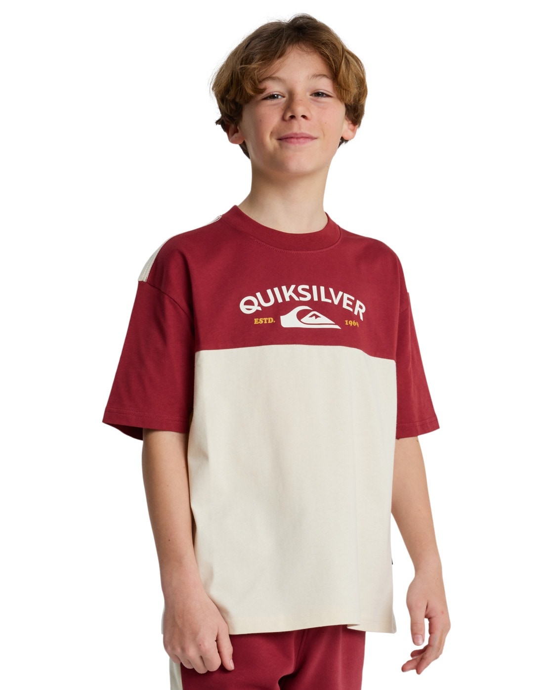 T-Shirt QUIKSILVER "Knowledge Aera", Jungen, Gr. 12, bone weiß, Obermaterial: 100% Walkfrottier;, Shirts T-Shirt