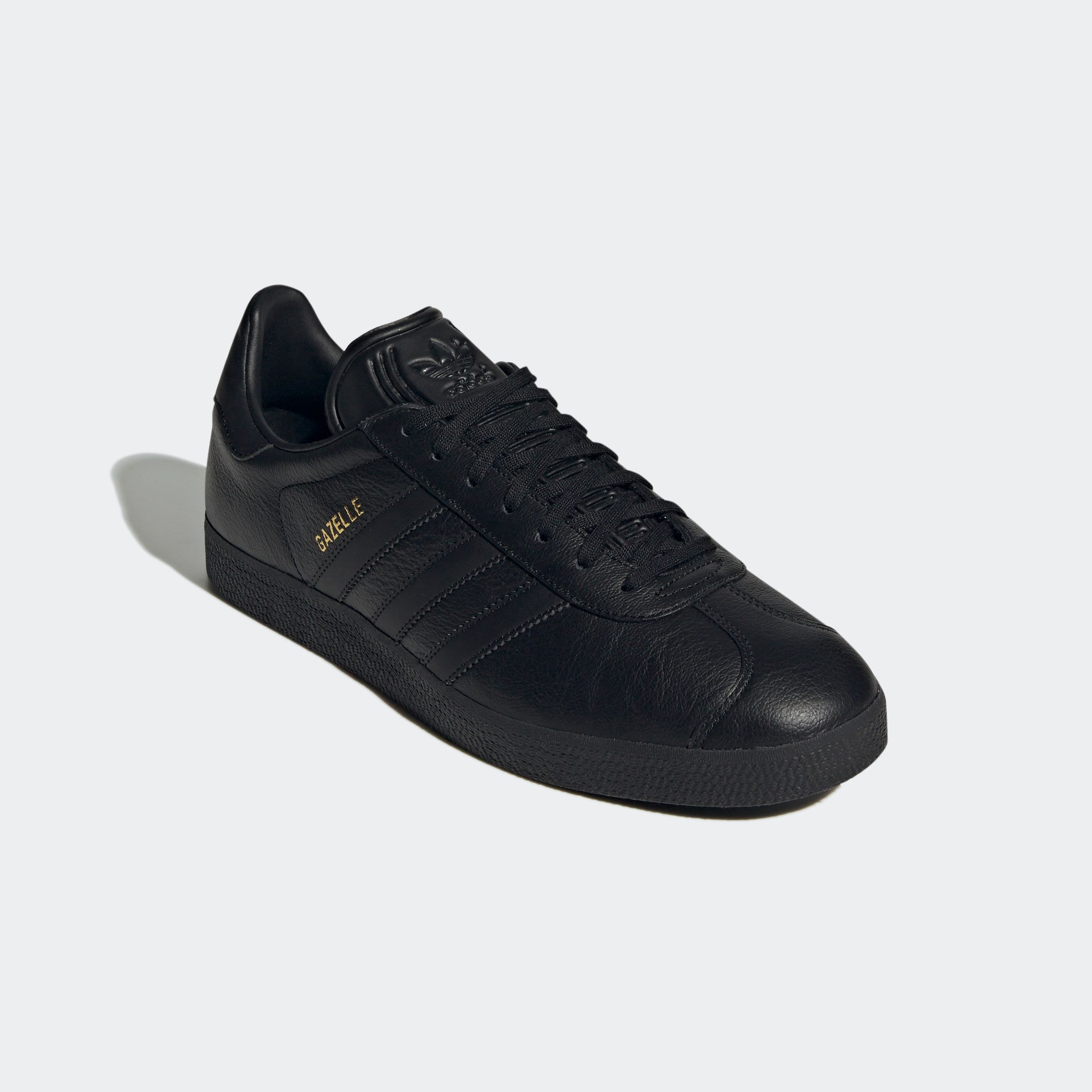 Sneaker ADIDAS ORIGINALS "Gazelle", Herren, Gr. 38,5, schwarz (core schwarz, core schwarz, gold metallic), Leder, Synthetik, Schuhe Sneaker
