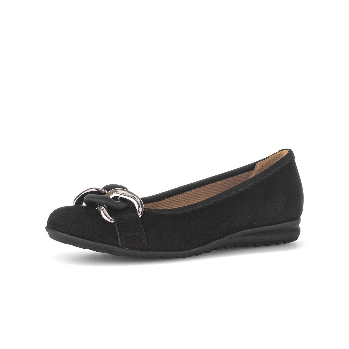 Ballerina GABOR "Sportliche Ballerina", Damen, Gr. 44, schwarz, Schuhe Ballerina