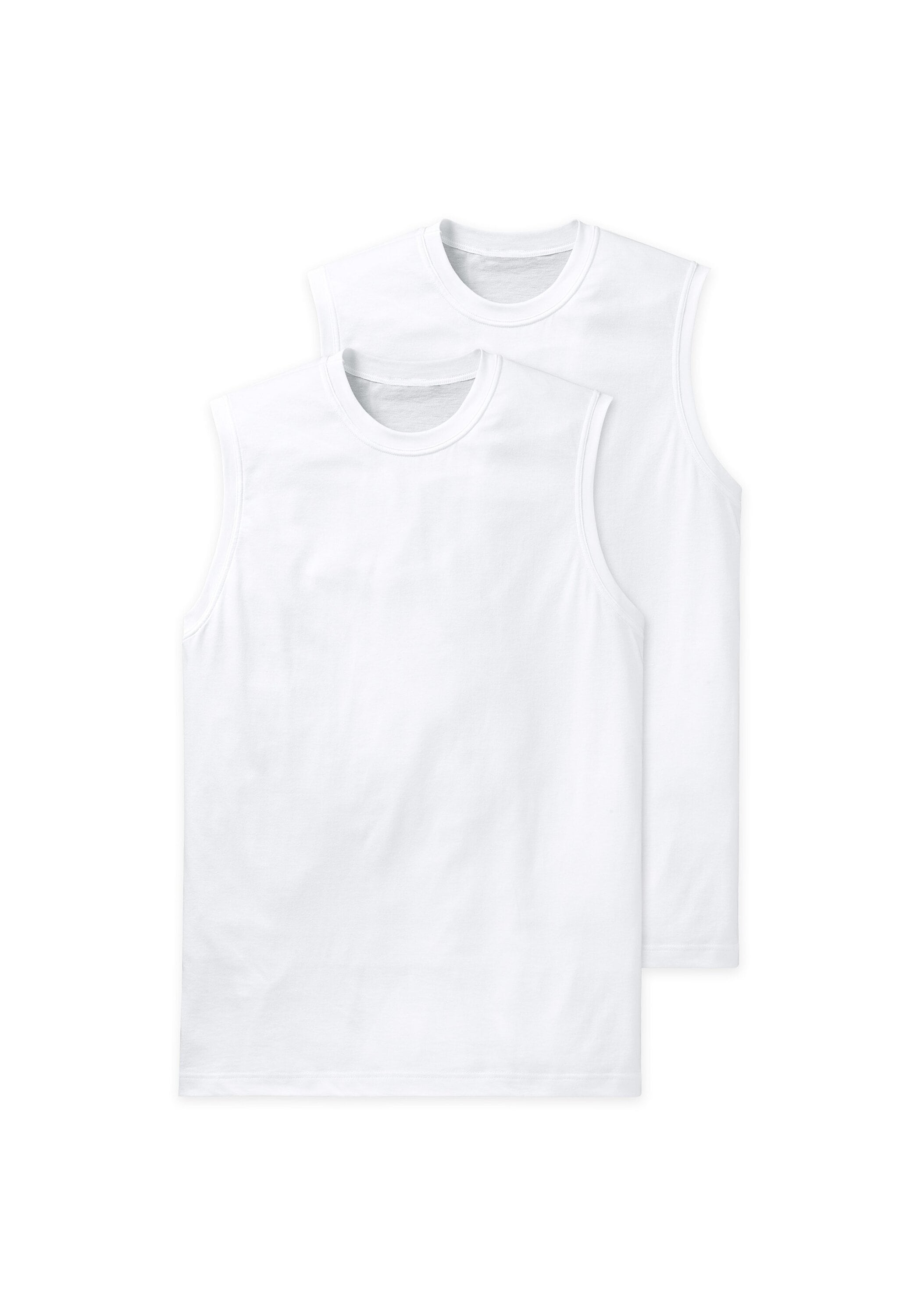 Unterhemd SCHIESSER "Unterhemd Essentials 2er Pack", Herren, Gr. L, N-Gr, weiß, Obermaterial: 100% Baumwolle CO., Unterhemden Unterhemd Image