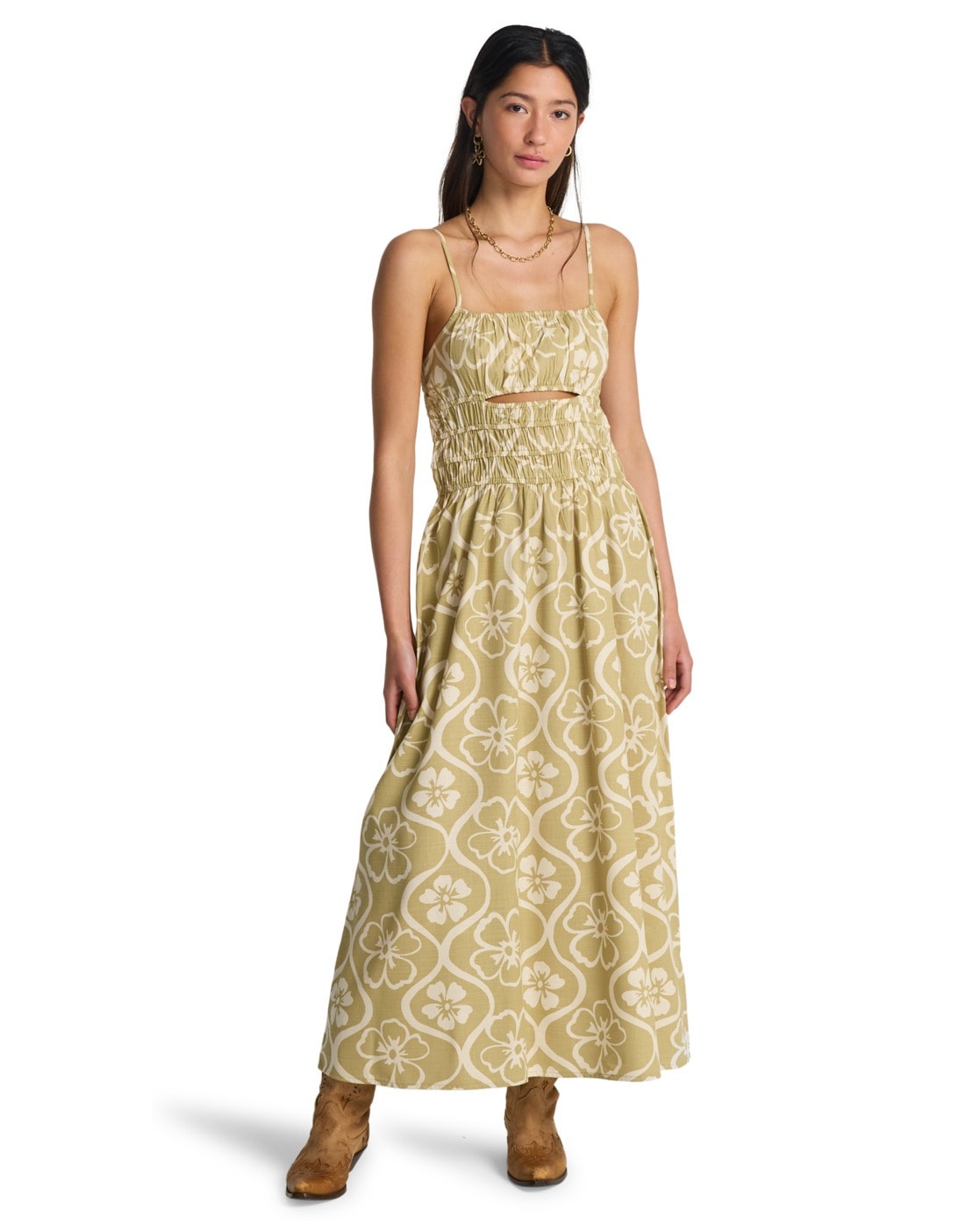 Trägerkleid BILLABONG "Cloud", Damen, Gr. M, US-Größen, cactus grün, Obermaterial: 60% Walkfrottier, 40% Viskose;, Kleider Trägerkleid