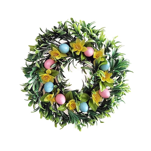 Auferstehungsfest-Blumenring, Türhänger, Ostereieranhänger, Weihnachtsdekoration, Sonnenblumenkranz, Weihnachtsszene Image