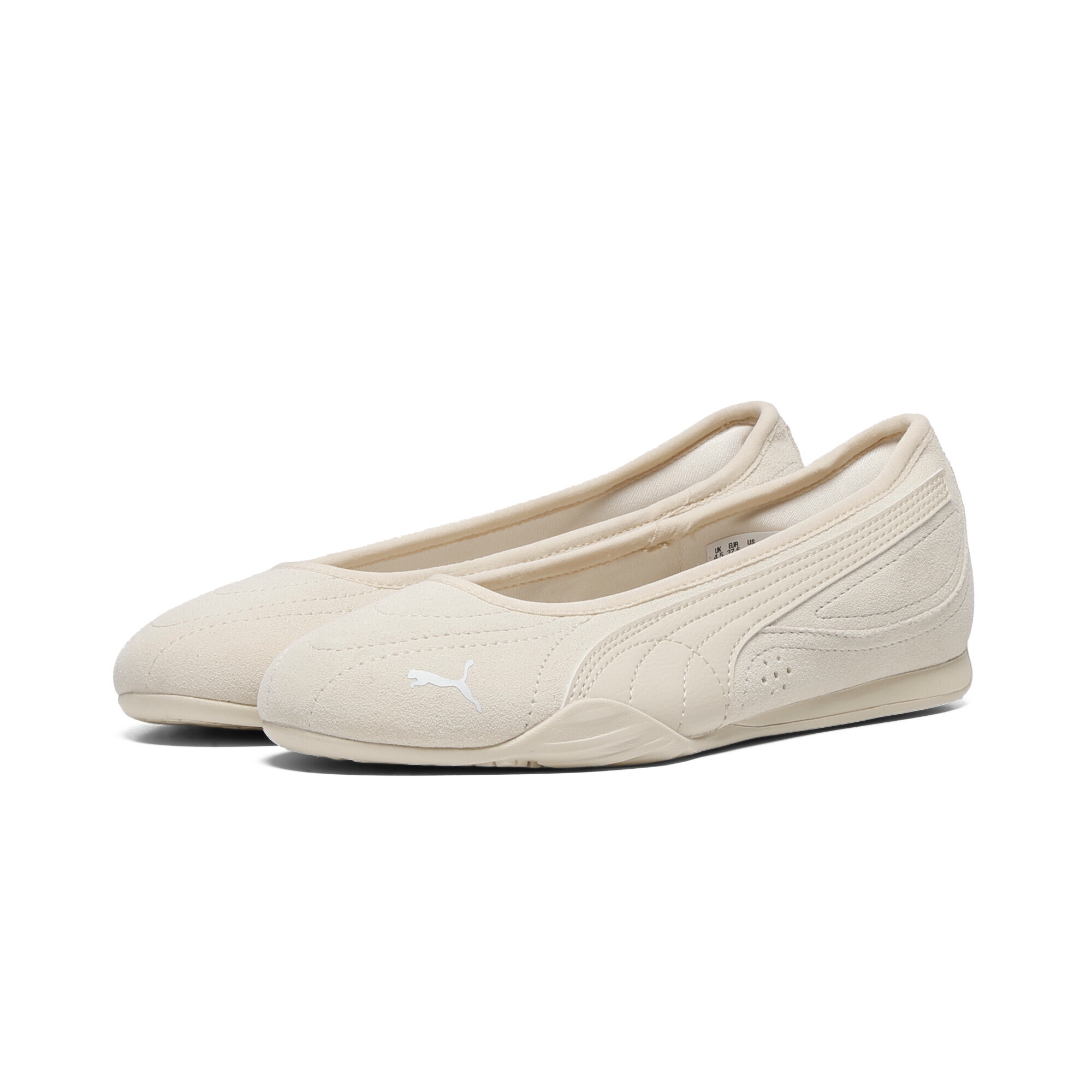 Ballerina PUMA "Catch Soleil Ballerinas Damen", Damen, Gr. 35,5, alpine snow weiß, Obermaterial: Synthetik, Textil, Kuhleder, Leder; Futter: Textil; Innensohle: Textil; Laufsohle: Gummi, Schuhe Ballerina