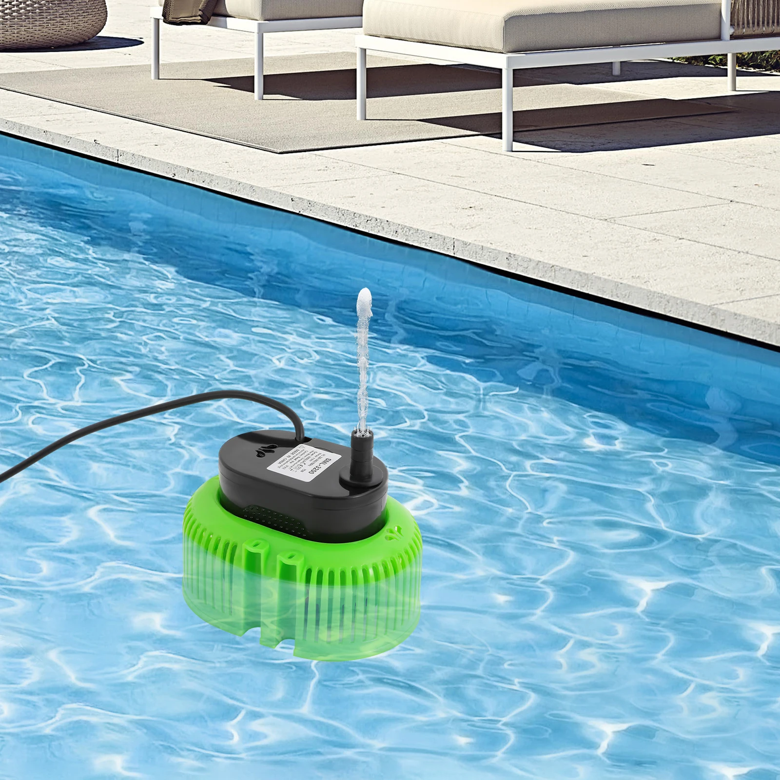 Pompe de couverture de piscine 660GPH 75W, hauteur de levage de 10,5 pieds, pompe de piscine, 3 tailles de sortie, pompe à eau de piscine pour étang et piscine