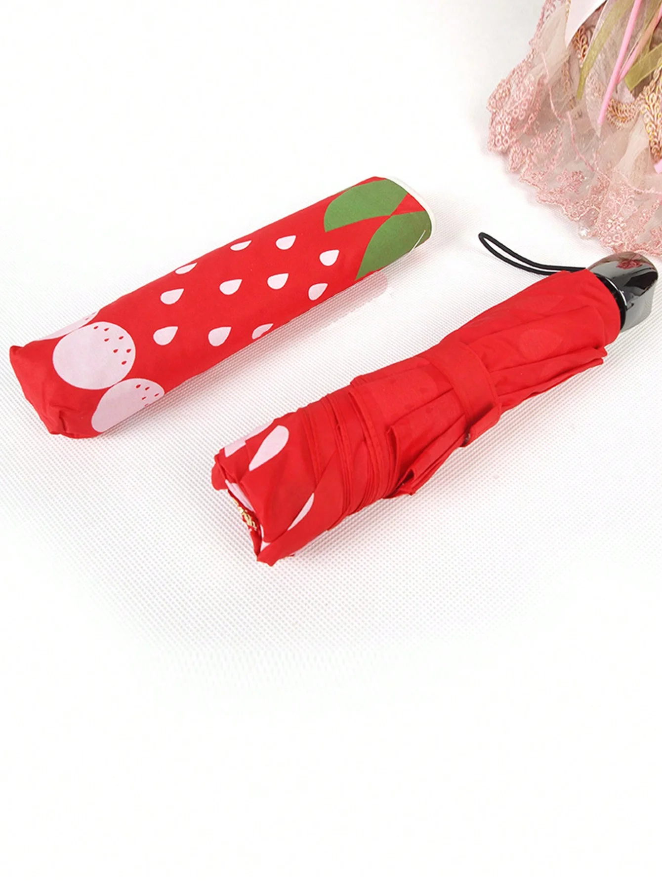 Koreanische Kreative Erdbeere Wassermelone Regenschirm Nette Prinzessin Sonnenschirm Regenschirm Sommer Sonnenschirm Mode Sunny Regenschirm Image
