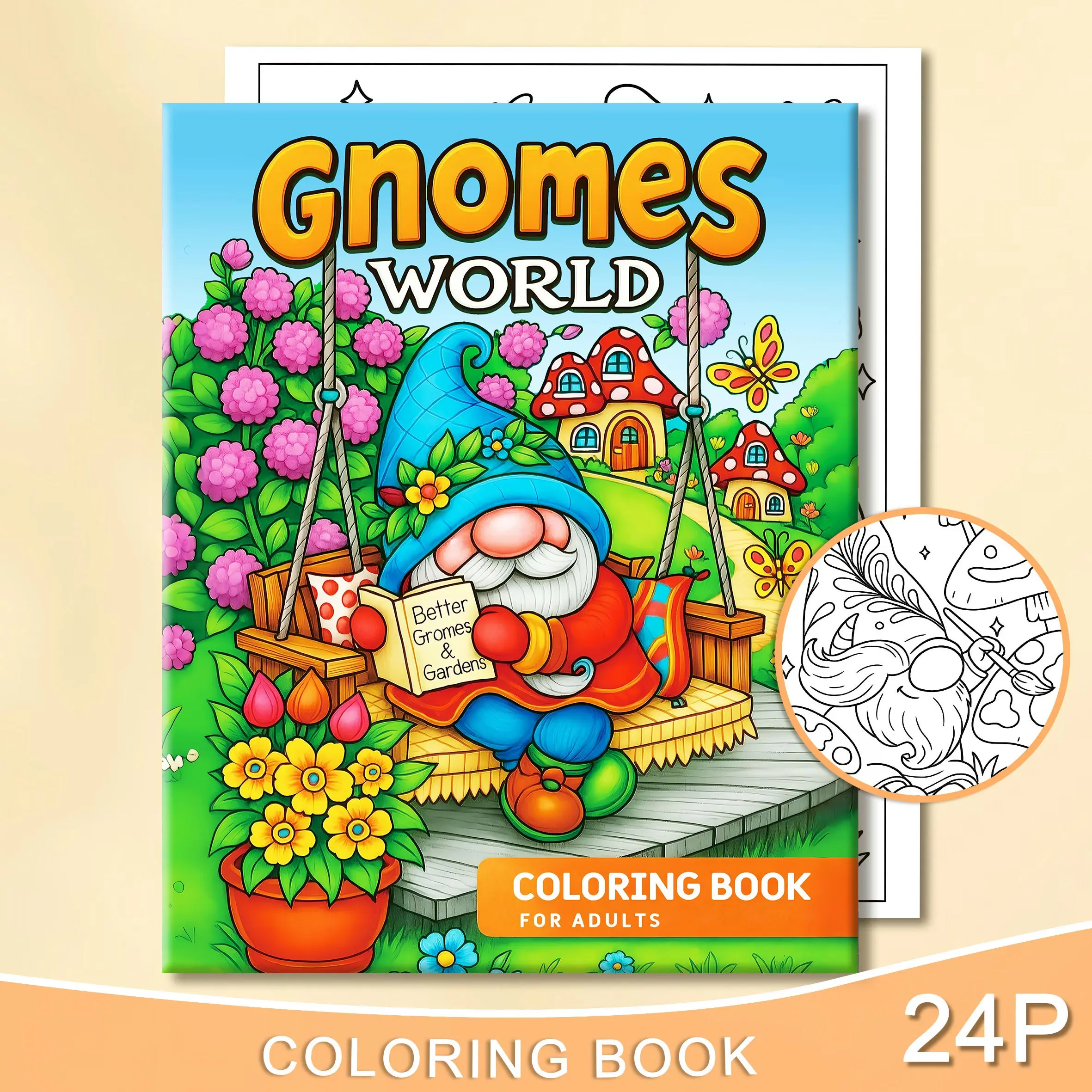 GNOMES WORLD: Malbuch für Erwachsene mit niedlichen, gemütlichen Alltagsaktivitäten zur Entspannung (gemütliche Räume zum Ausmalen) Image
