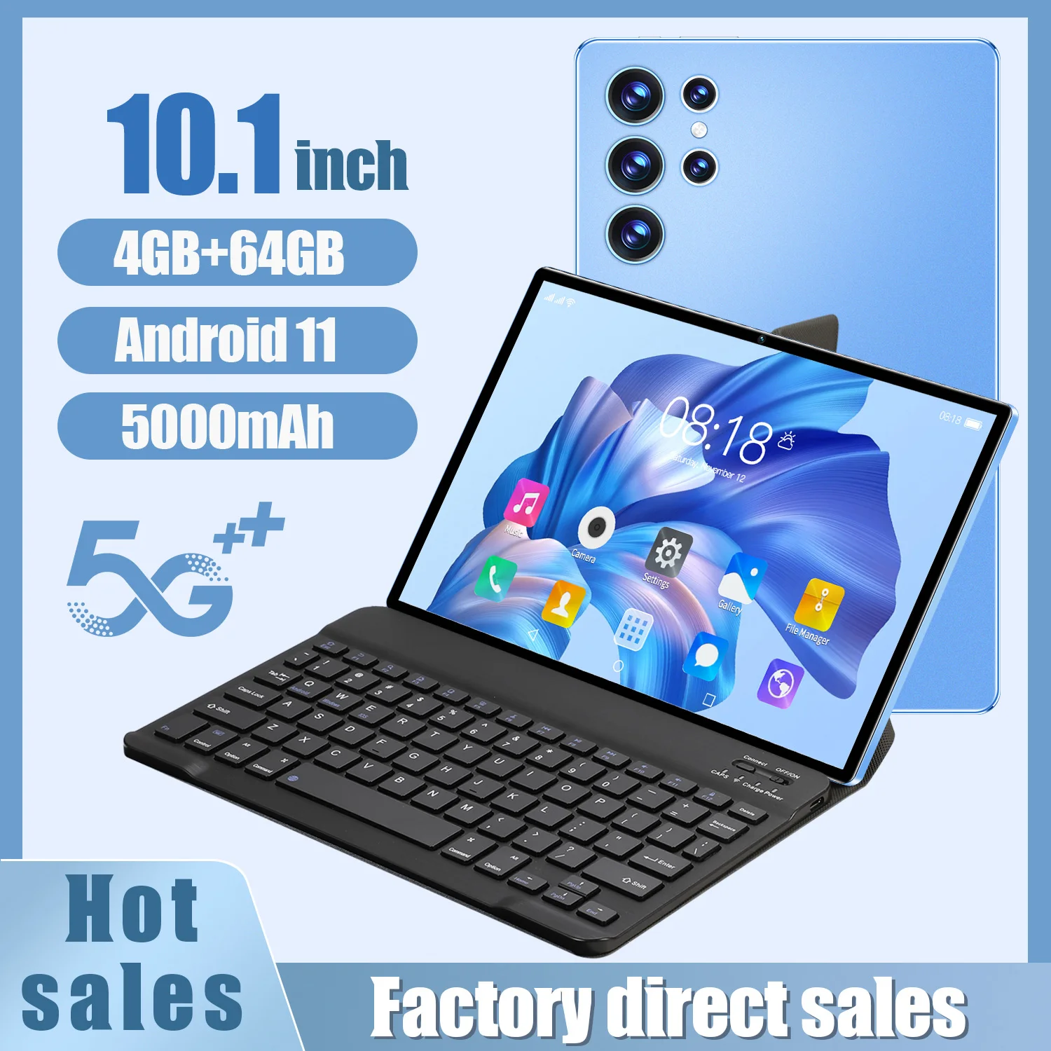 Globale Version Tablet 10,1 Zoll 4GB 64GB WLAN Android 11,0 Google Play Dual-Kamera Dual-SIM-Karte 5 GB WLAN Image