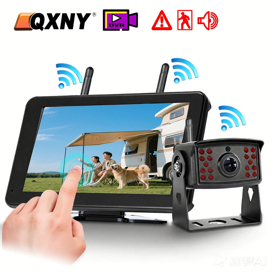 Kabellose Rückfahrkamera BSD-Alarm Digitaler DVR-Rekorder 7-Zoll-Monitor Touchscreen für LKW/Anhänger/Bus/Wohnmobil/Van/Lastwagen Image