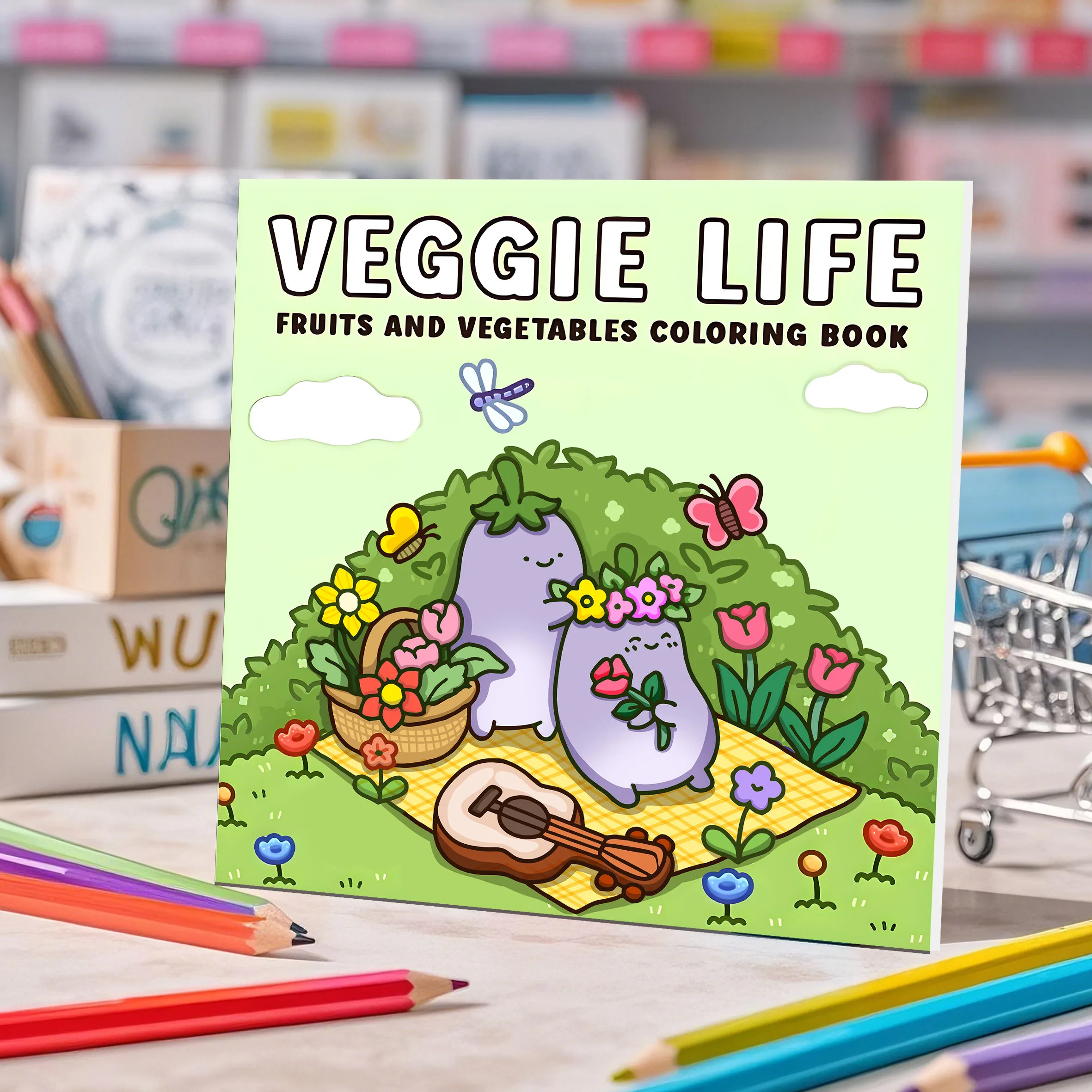 Green World Malbuch: Lebendiges Gemüse-Bilderbuch für Kinder, perfektes Geschenk für Feiertage, Partys und Geburtstage, 7,8 Zoll Image