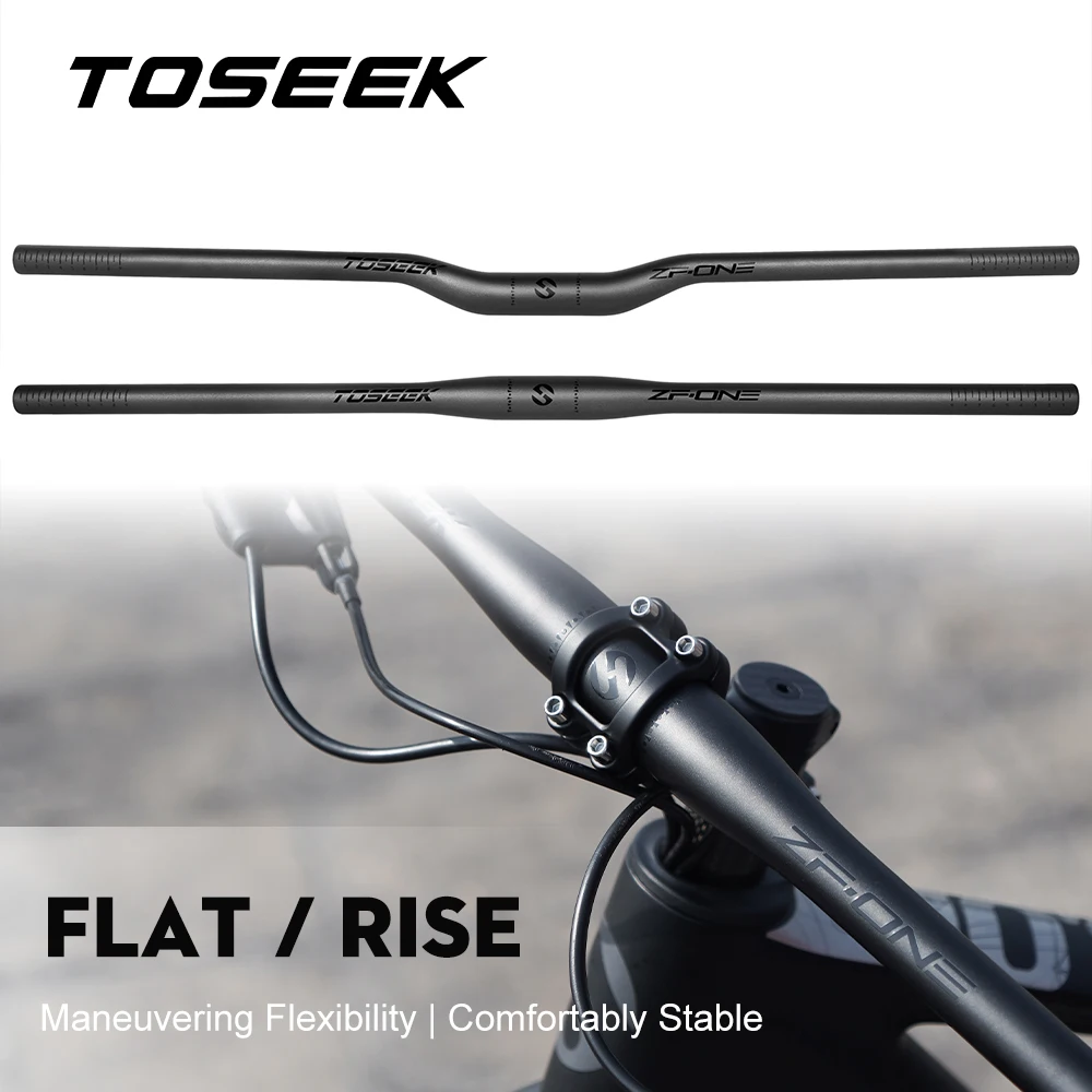TOSEEK ZF-ONE MTB Carbon-Lenker Fahrradlenker 31,8*580-720/740/760mm Matt Schwarz Lenker für Mountainbike-Zubehör