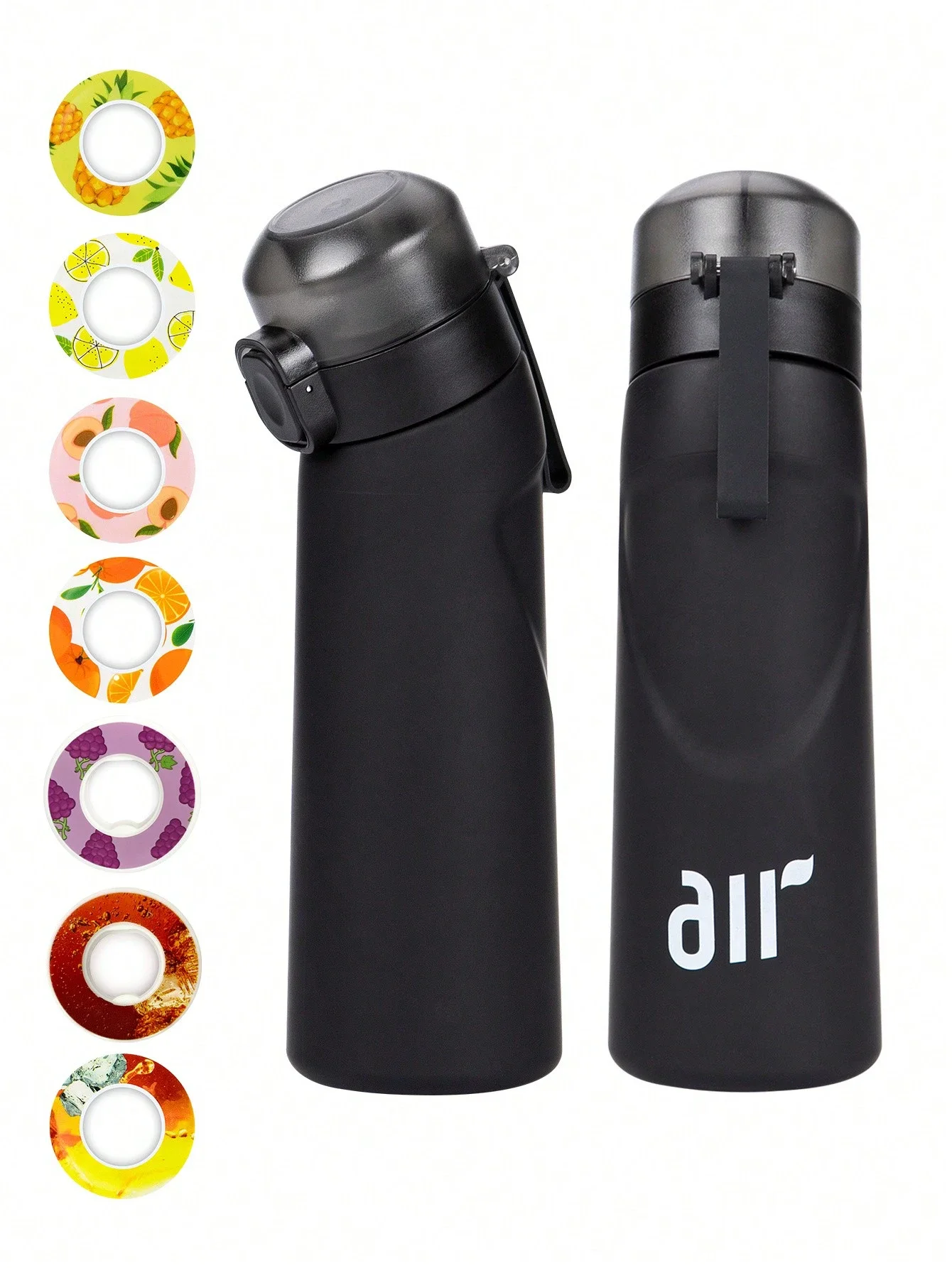 1pc Luft Wasser Flasche Mit 1pc Zufällige Runde Form Geschmack Pod Sport Stroh Kunststoff Tasse Auslaufsicher Outdoor reise Sport Flaschen Image