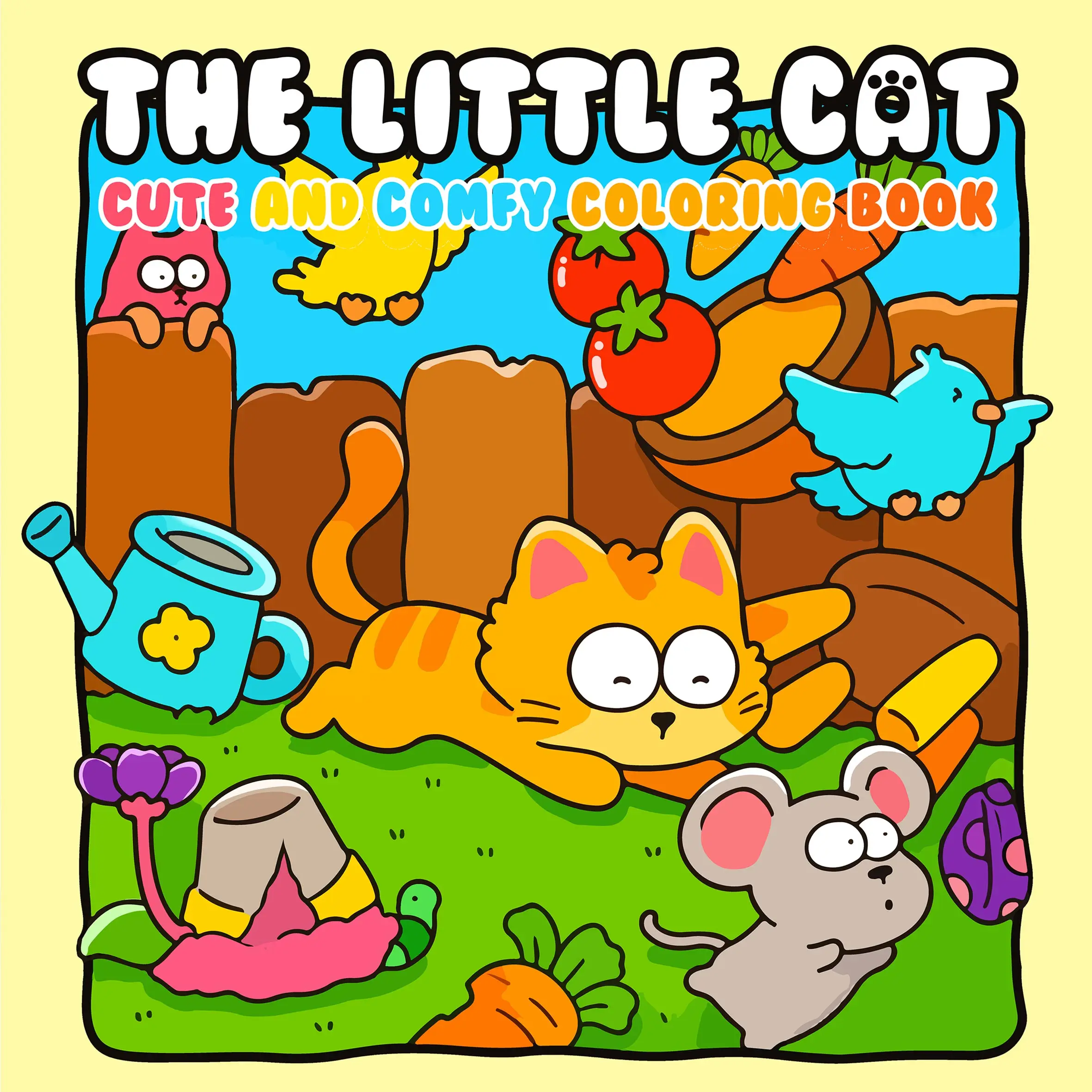 LITTLE CAT Malbuch mit kräftigen, einfachen Mustern für Erwachsene, süßes Zeichenbuch, perfektes Geschenk für Party und Geburtstag Image