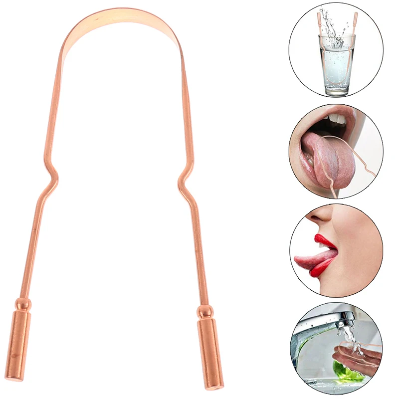 1 Pc Reinem Kupfer Zunge Schaber Oral Reiniger Pinsel Frische Reinigung Hygiene Für Männer Und Frauen Hohe Qualität Zunge schaber 3 Stile Image