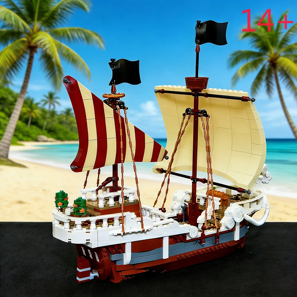 Neues MOC 75639 Set, ein Modellgeschenk, 1367 Teile, Figur Merry Luffy Boot, Bausteine, Spielzeug für Kinder, Geburtstags- und Weihnachtsgeschenke Image