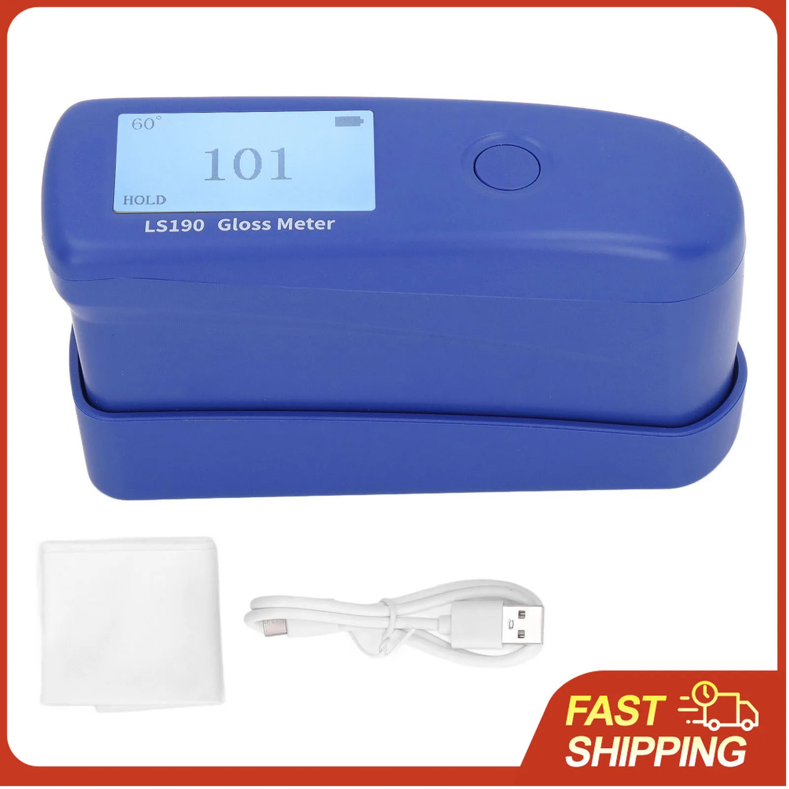 Digitaler LCD-Glanzmesser Tester 60 ° Winkel-Glanzmessgerät für Stein und Metall, mit automatischer Abschaltung und QC-Modus sowie USB-Datenausgang Image