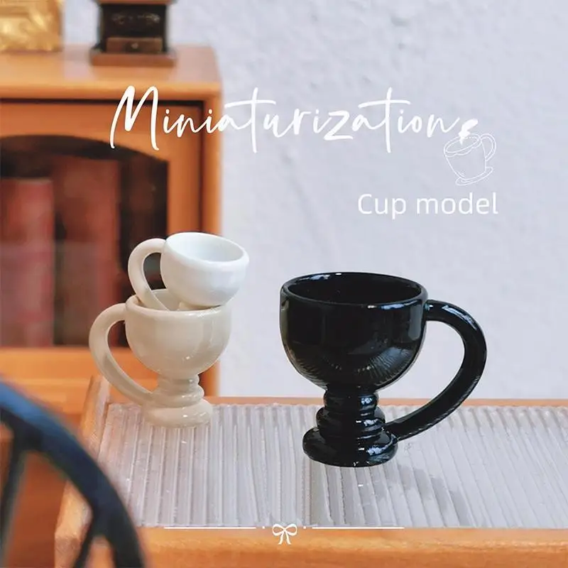 3 Teile/satz Puppenhaus Kaffee Tasse Hohe Tasse Ornament Miniatur Simulation Becher Modell Spielzeug Mini Puppe Haus Küche Dekoration Zubehör Image