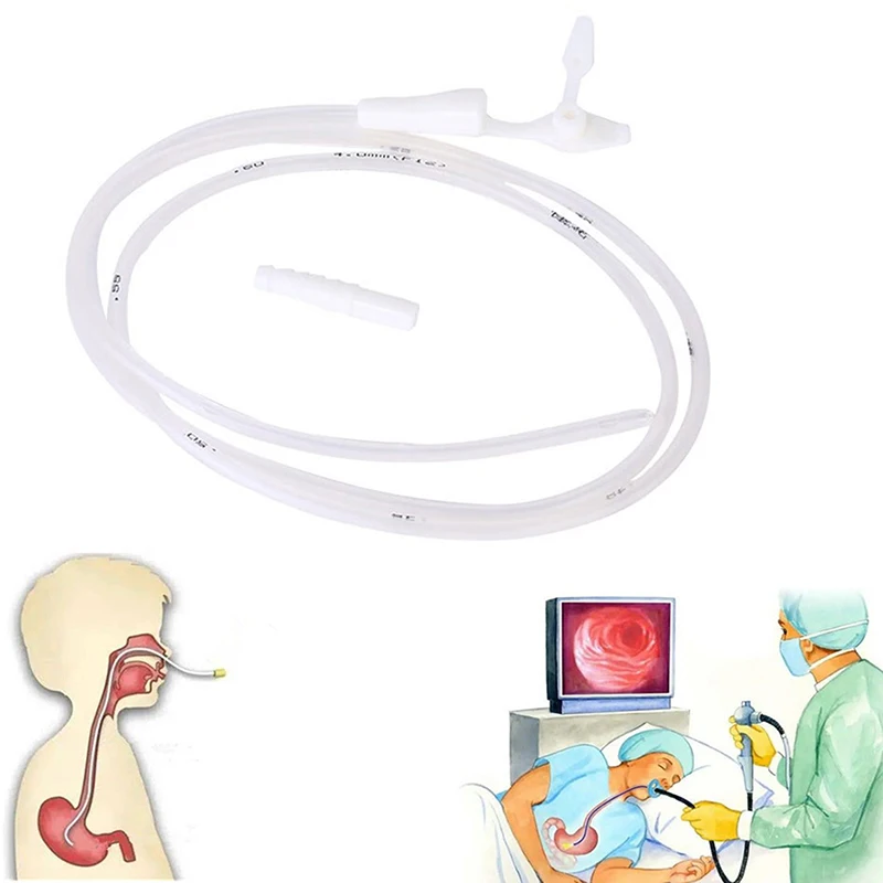 Neue Einweg-Maströhre aus Silikonkautschuk, Nasenfütterungsröhre, medizinische Haushaltspatienten, flüssige Lebensmittel-Fütterungsröhre durch die Nase Image