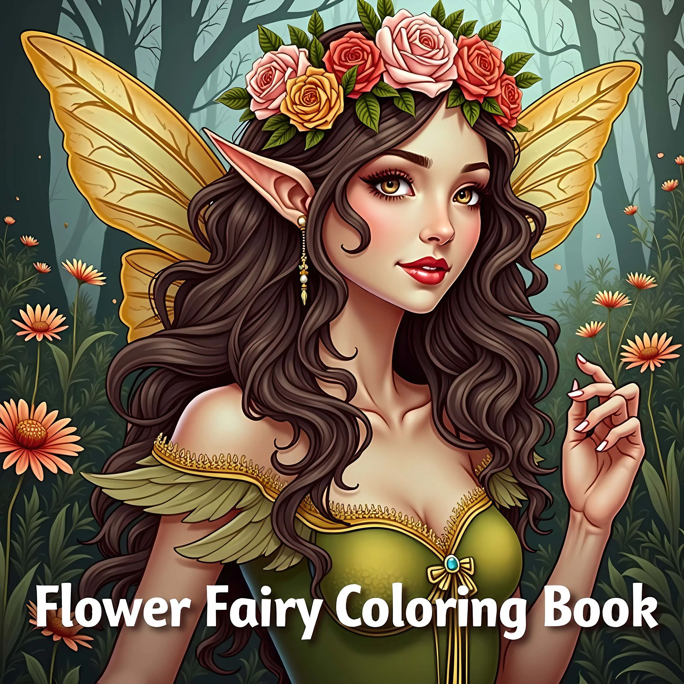 Blumen-Fee-Malbuch für Erwachsene und Jugendliche – Angstlinderung, perfektes Geschenk, selbstbemaltes Bilderbuch für Erwachsene Image