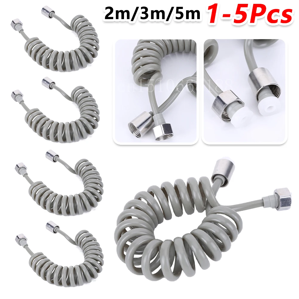 2/3/5 Meter Feder-Duschschlauch, flexibler Telefonleitung, Duschschlauch, Wasser-Sanitär-Schlauch für Badezimmer, Wasser, WC, Bidet, Sprühgerät Image