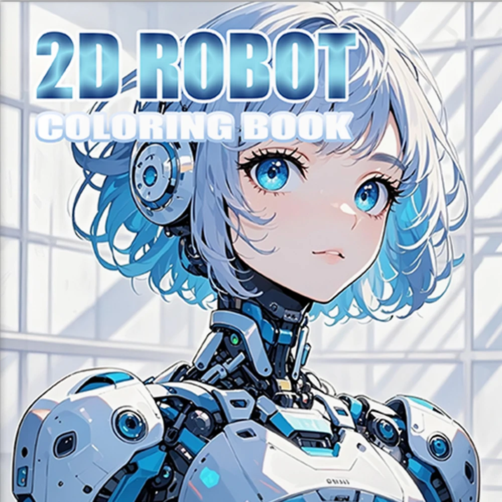 Anime Schönes Roboter-Malbuch für Erwachsene, Charaktere, buntes Cartoon-Kunstbuch zum Zeichnen und Verbesserung Ihrer Fähigkeiten Image