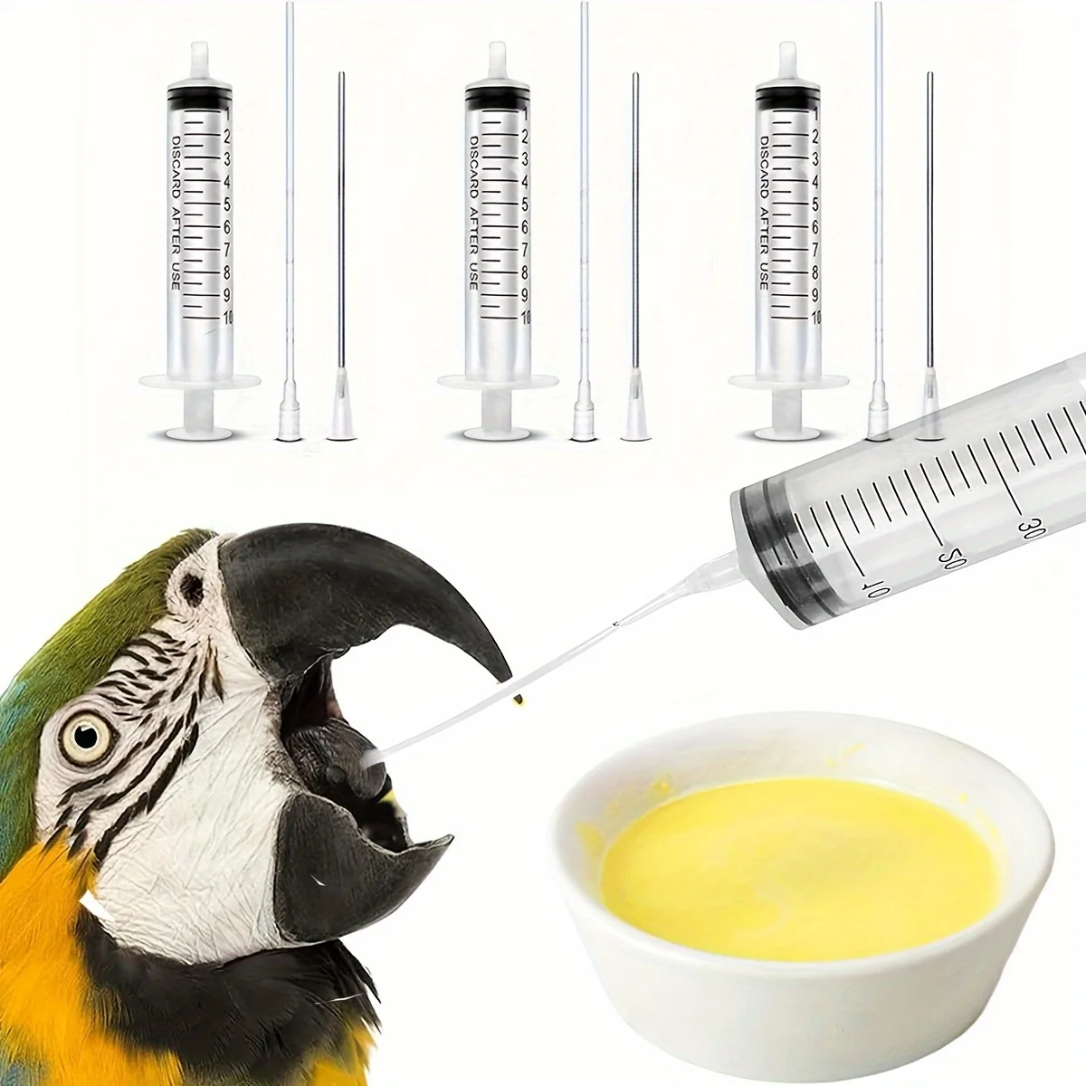 6er-Pack 10-ml-Tintenspritze mit stumpfer Nadelspitze und weichem Kunststoffrohr, geeignet für Kleberanwendungen, Flüssigkeitsabgabe und Messung Image