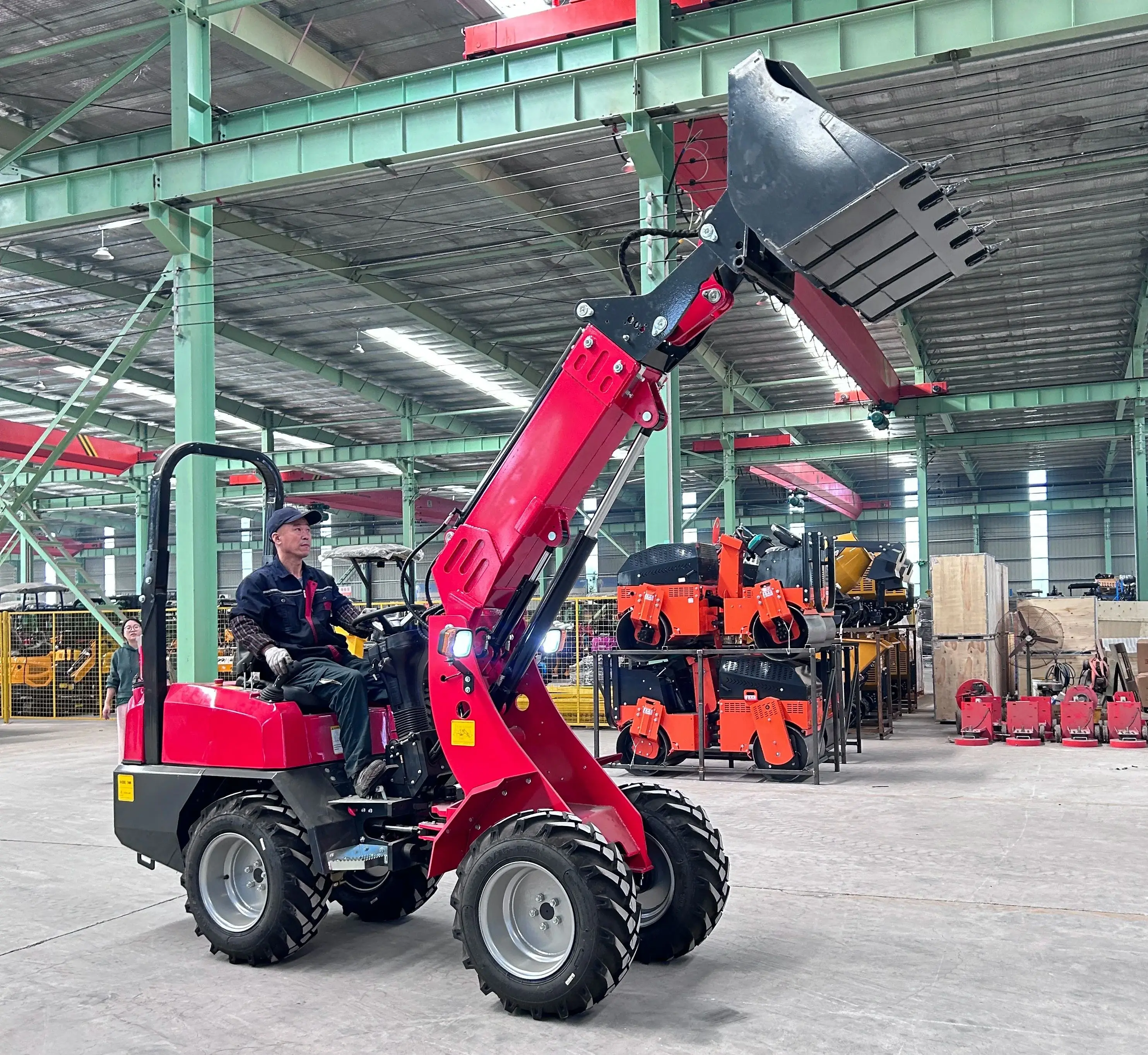 Hochwertiger 4x4 Teleskop-Auslegerlader 1000 kg kleiner Radlader hydraulischer Mini-Radlader heißer Verkauf Image