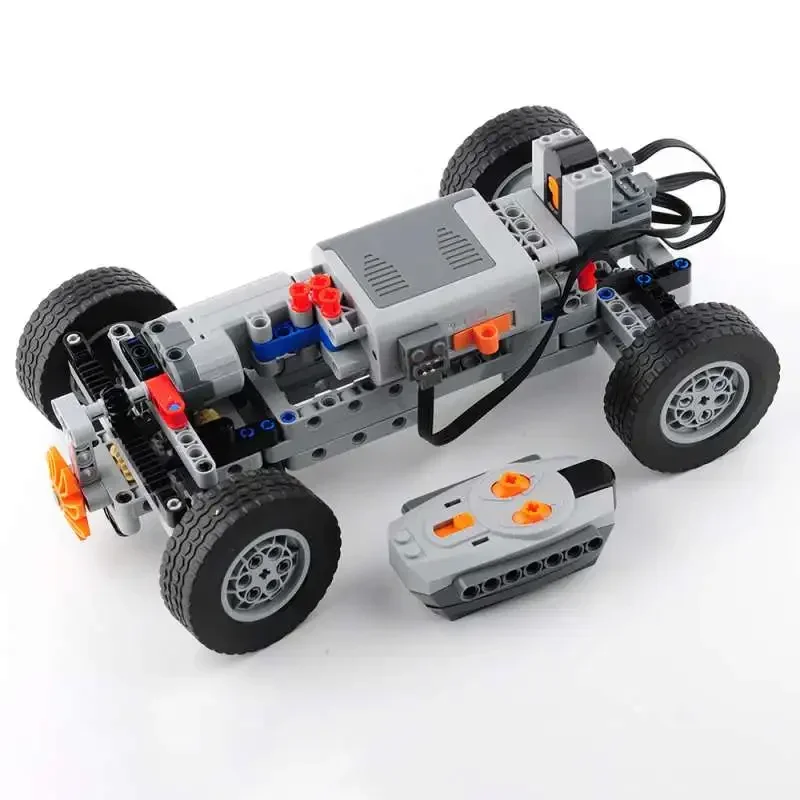 4WD Allradantrieb Auto kompatibel mit großer elektrischer Fernbedienung Automodell Motor Motor Moc Differentialgetriebe Bausteinspielzeug Image