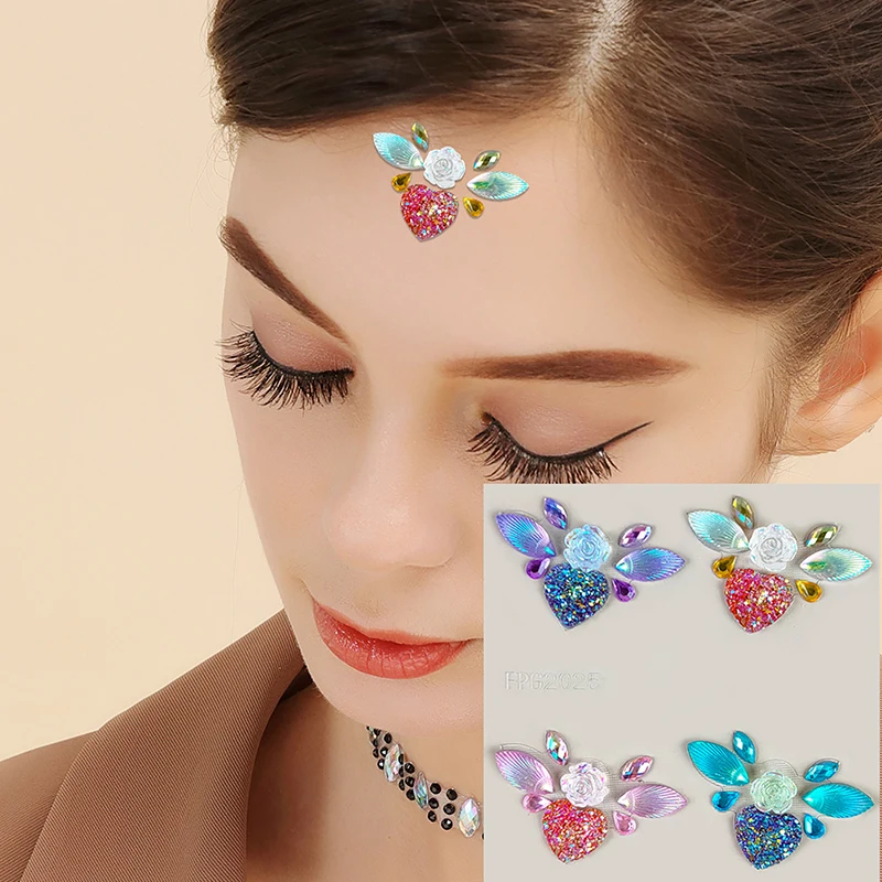 3d Gesicht Tattoo Juwelen Aufkleber glänzende Gesicht Dekoration Strass Aufkleber Körper kunst Dekoration Bühne Make-up Dekoration Werkzeug Image
