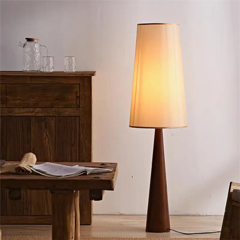 Mid Century moderne Stehlampe Designer Wabi Sabi Licht rustikale Naturholz Stehlampe für Wohnzimmer Schlafzimmer Nachttisch Stehlampe Image
