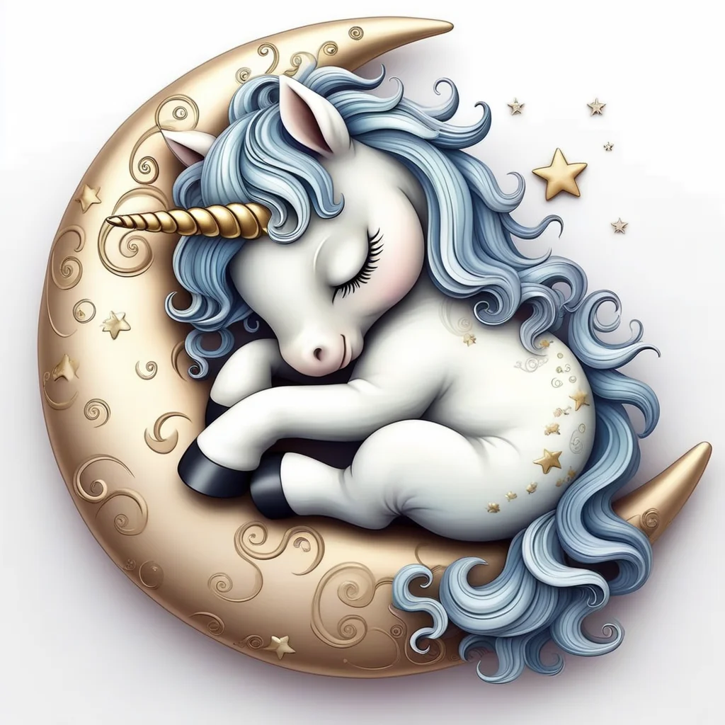 [Stern- und Mond-Einhorn Silikon-Backform] Fantasie Mond-Einhorn Form Schokoladen-Bonbon-Fondant-Dekorationsform Image