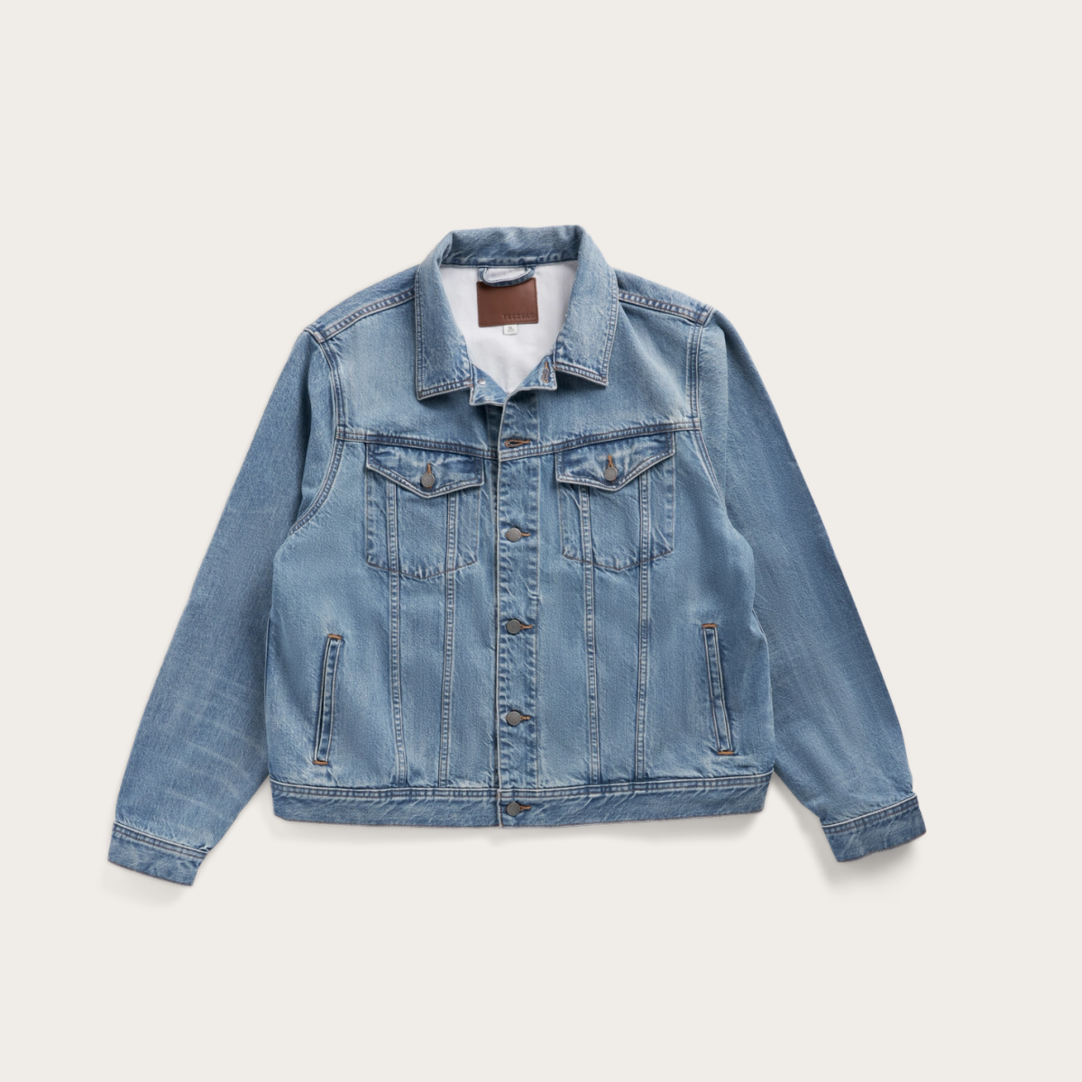 Tecovas Men's Classic Denim Trucker Jacket, Acid Wash, Size Large