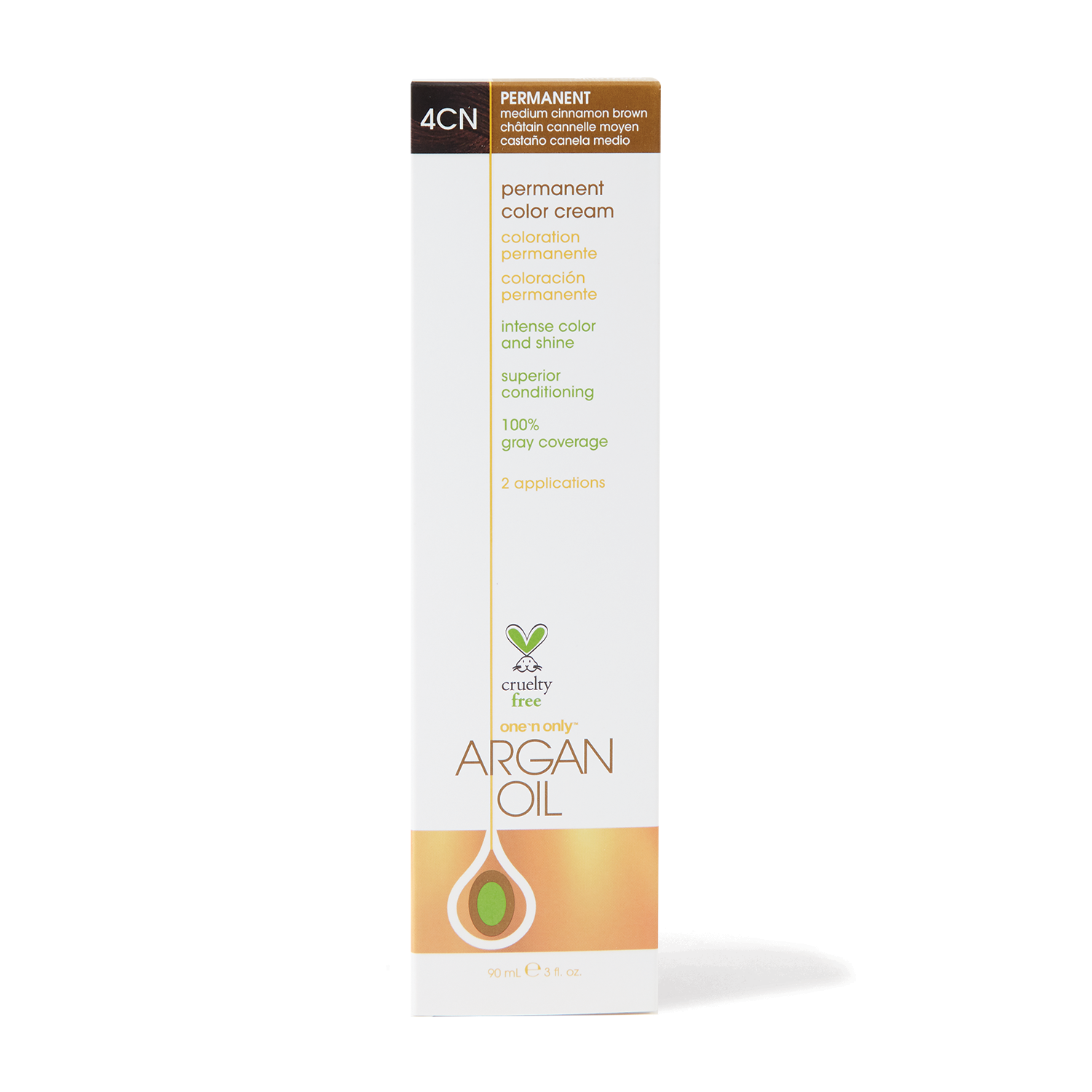 One 'n Only Argan Oil Permanent Color Cream 4CN Medium Cinnamon Brown