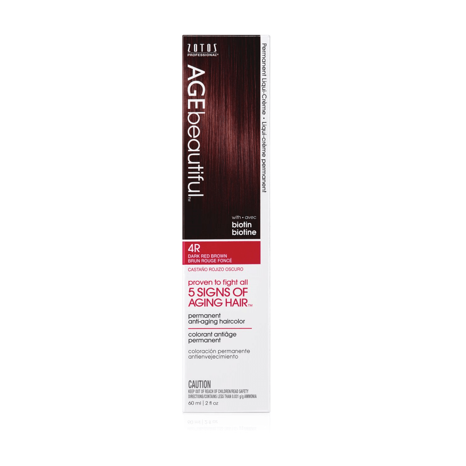 AGEbeautiful 4R Dark Red Brown Permanent Liqui-Creme Hair Color 2 oz