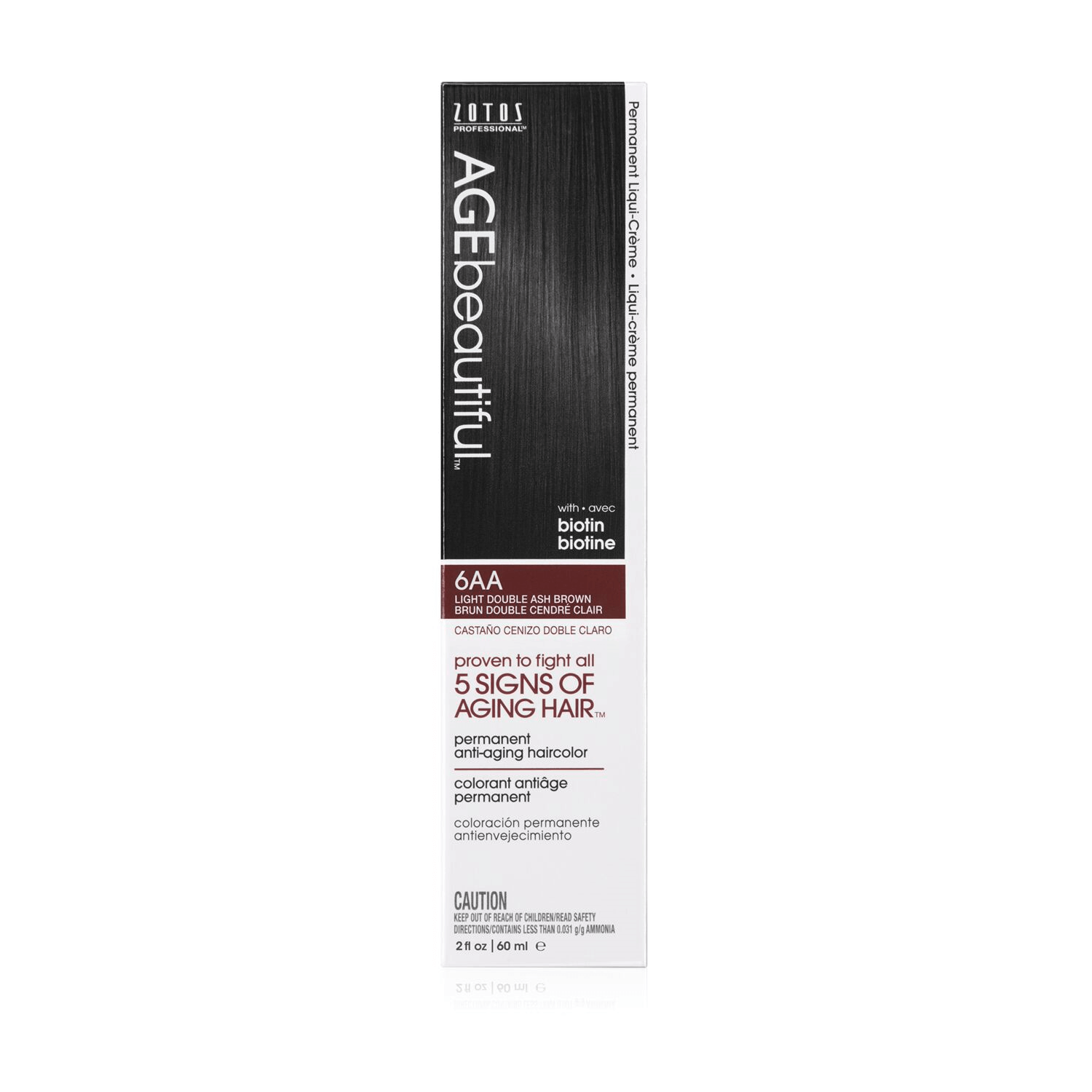 AGEbeautiful 6AA Light Double Ash Brown Permanent Liqui-Creme Hair Color 2 oz
