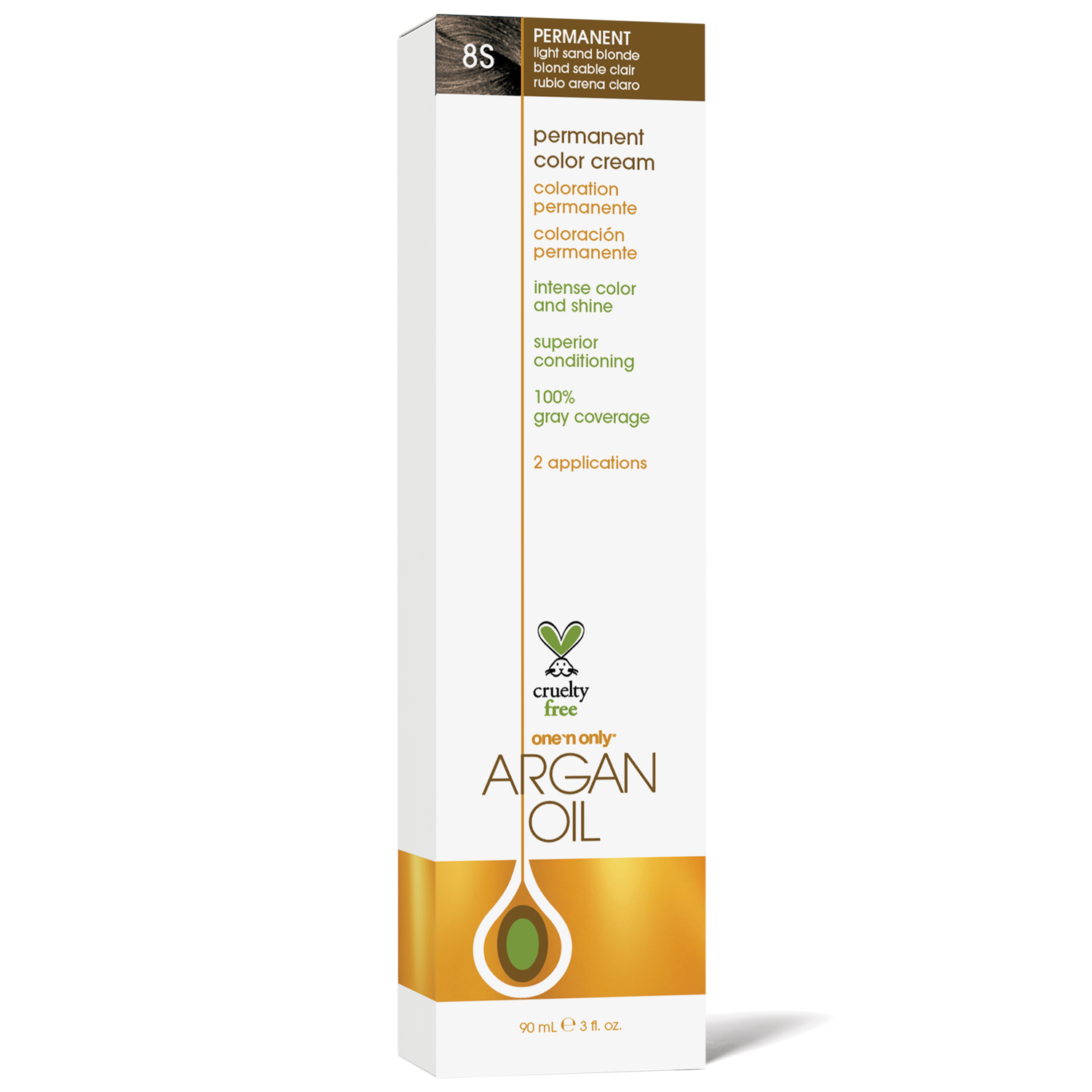 One 'n Only Argan Oil Permanent Color Cream 8S Light Sand Blonde
