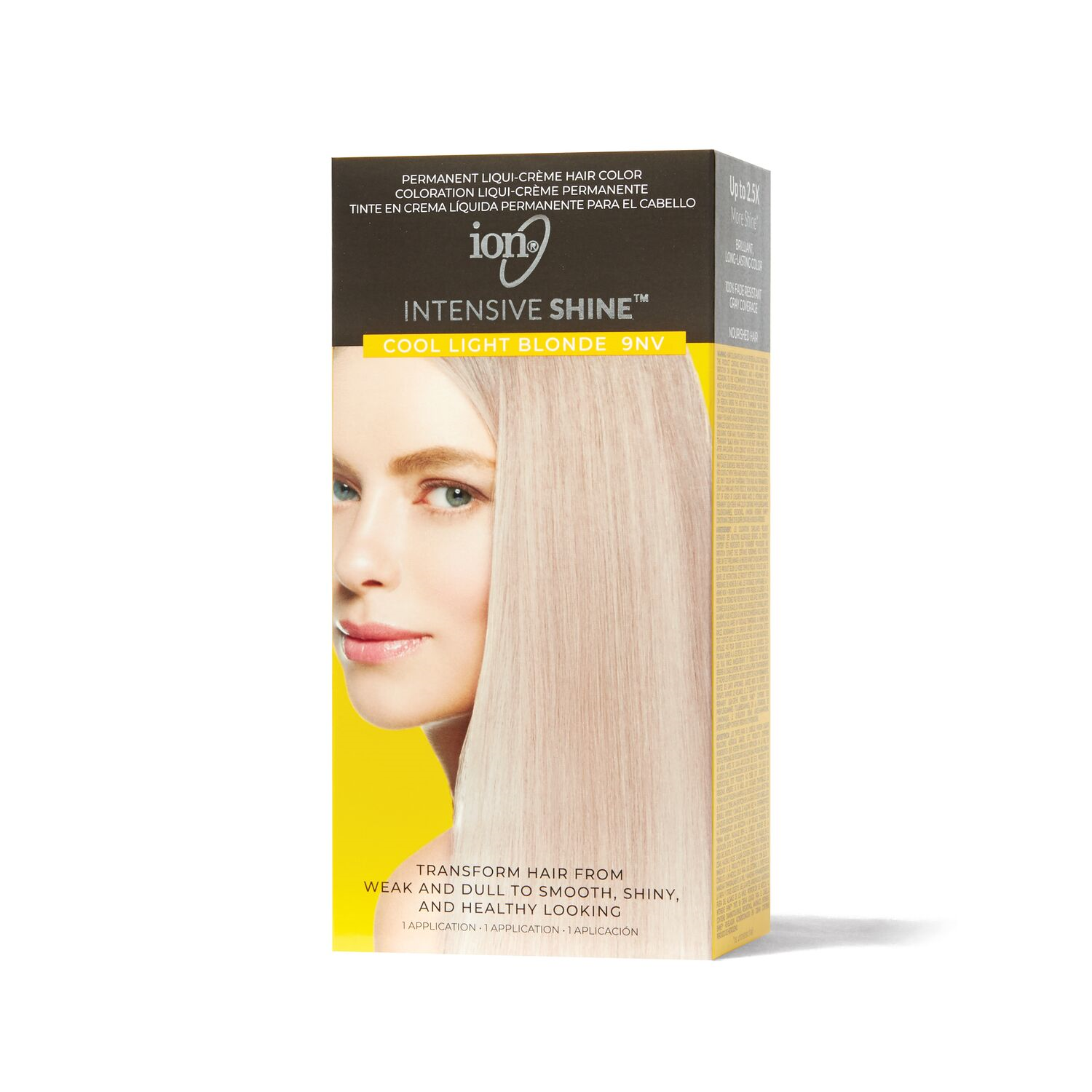 Ion Intensive Shine Hair Color Kit Cool Light Blonde 9NV 2 oz - Ion