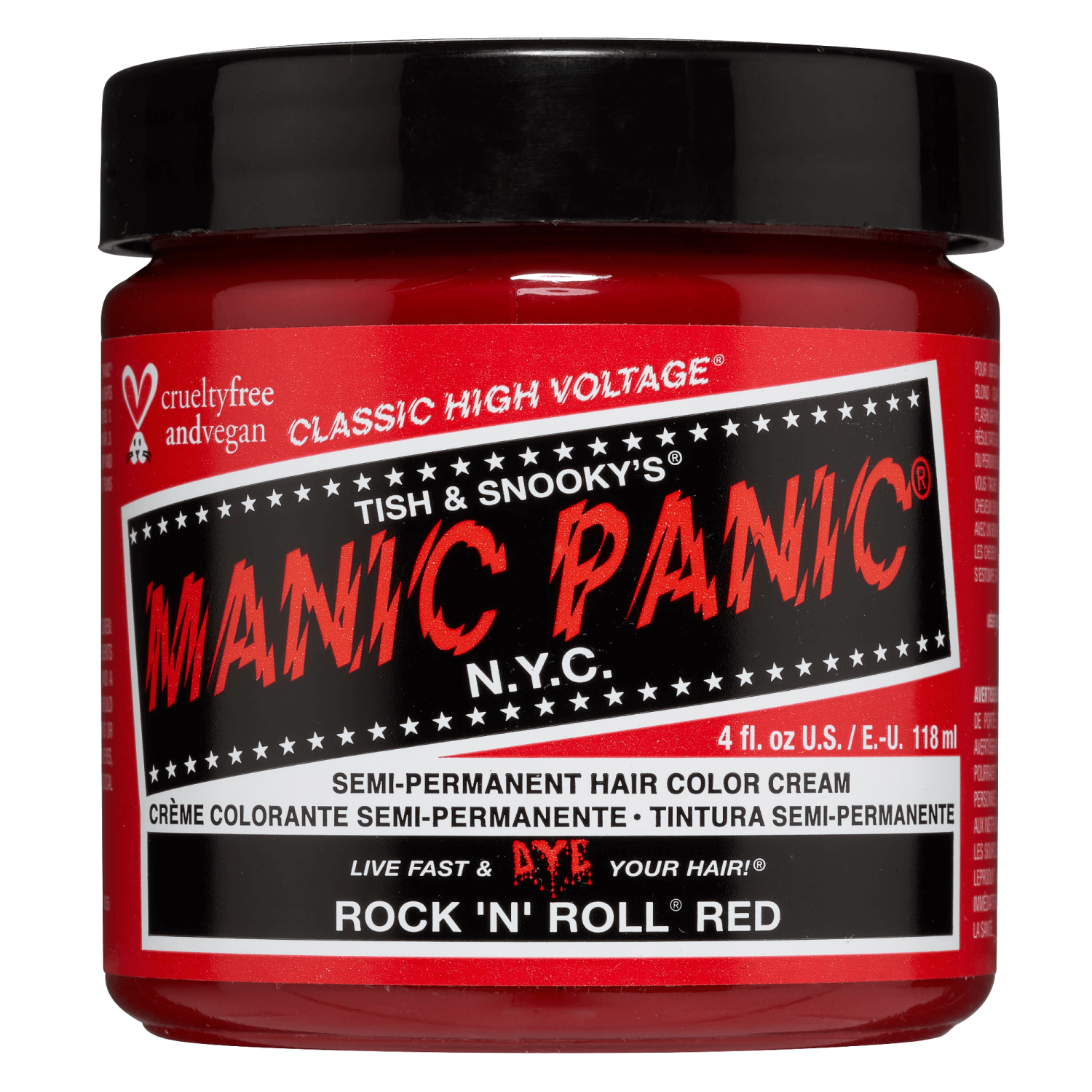 Manic Panic Rock 'N Roll Red Semi Permanent Cream Hair Color 4 oz