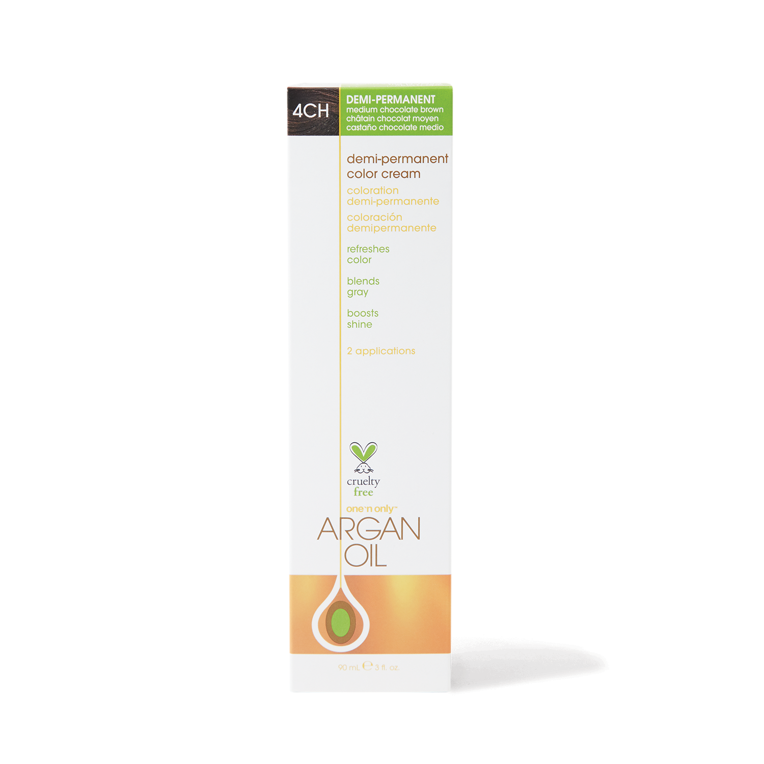 One 'n Only Argan Oil Demi Permanent Color Cream 4CH Med Chocolate Brown