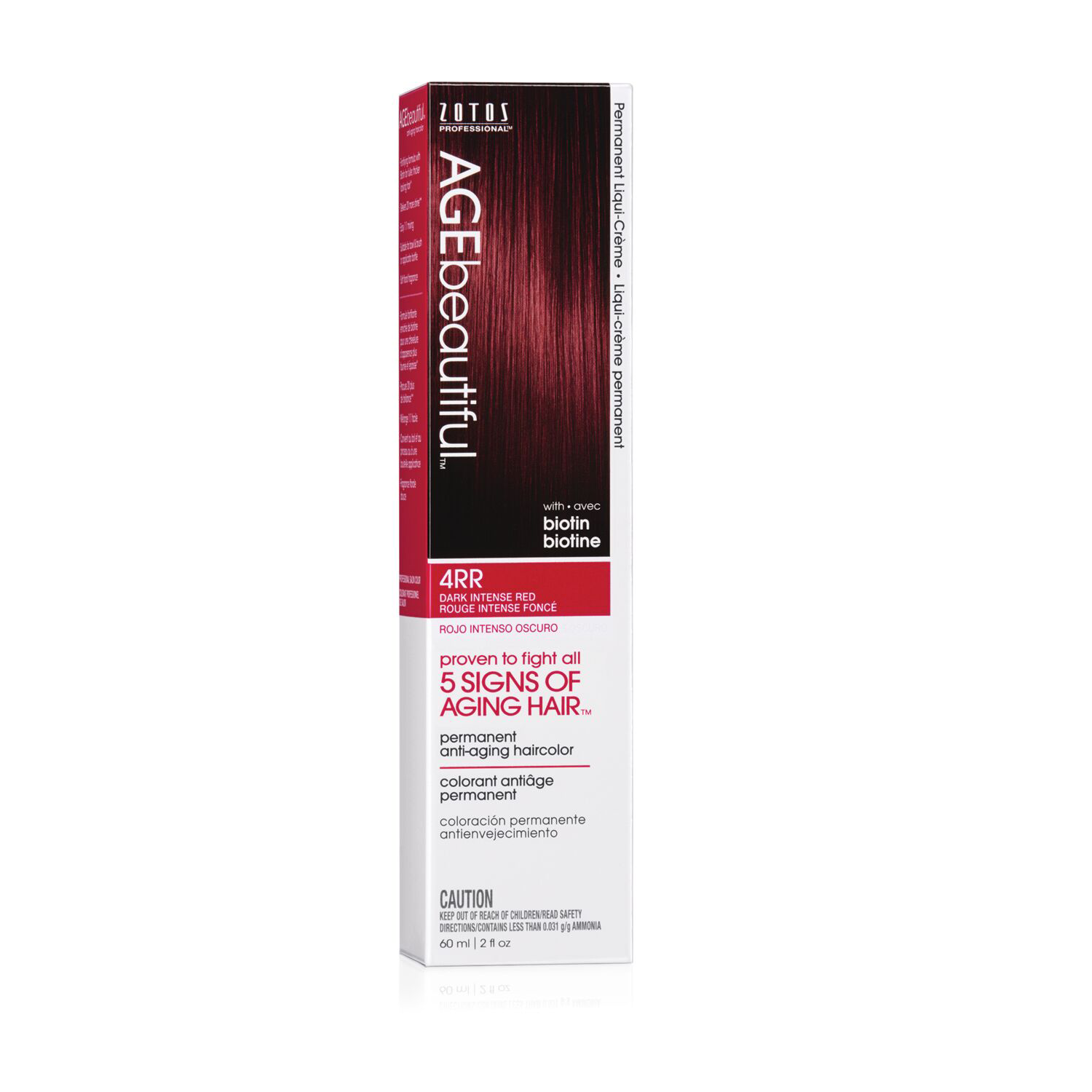 AGEbeautiful 4RR Dark Intense Red Permanent Liqui-Creme Hair Color 2 oz