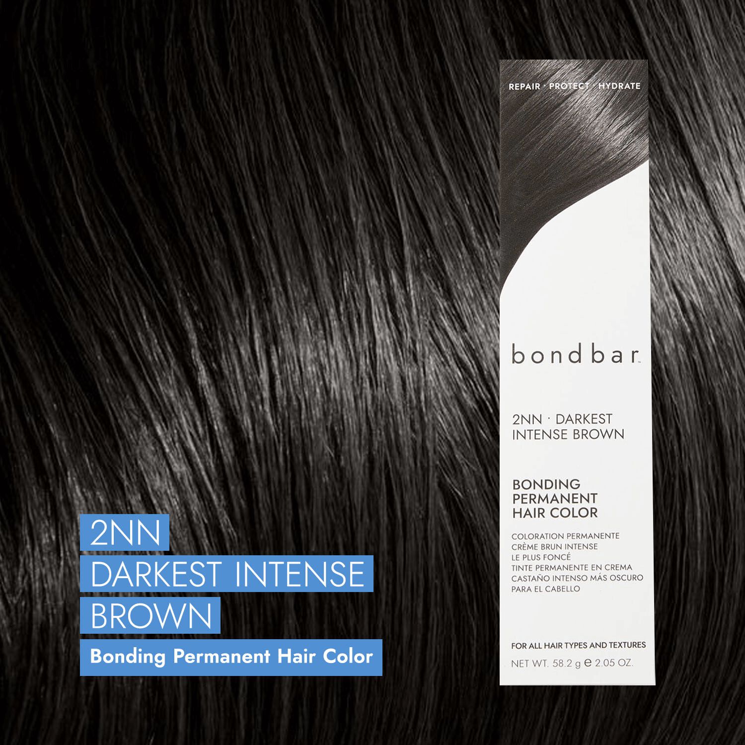 Bondbar 2NN Darkest Intense Brown Bonding Permanent Crème Hair Color 2.05 Oz