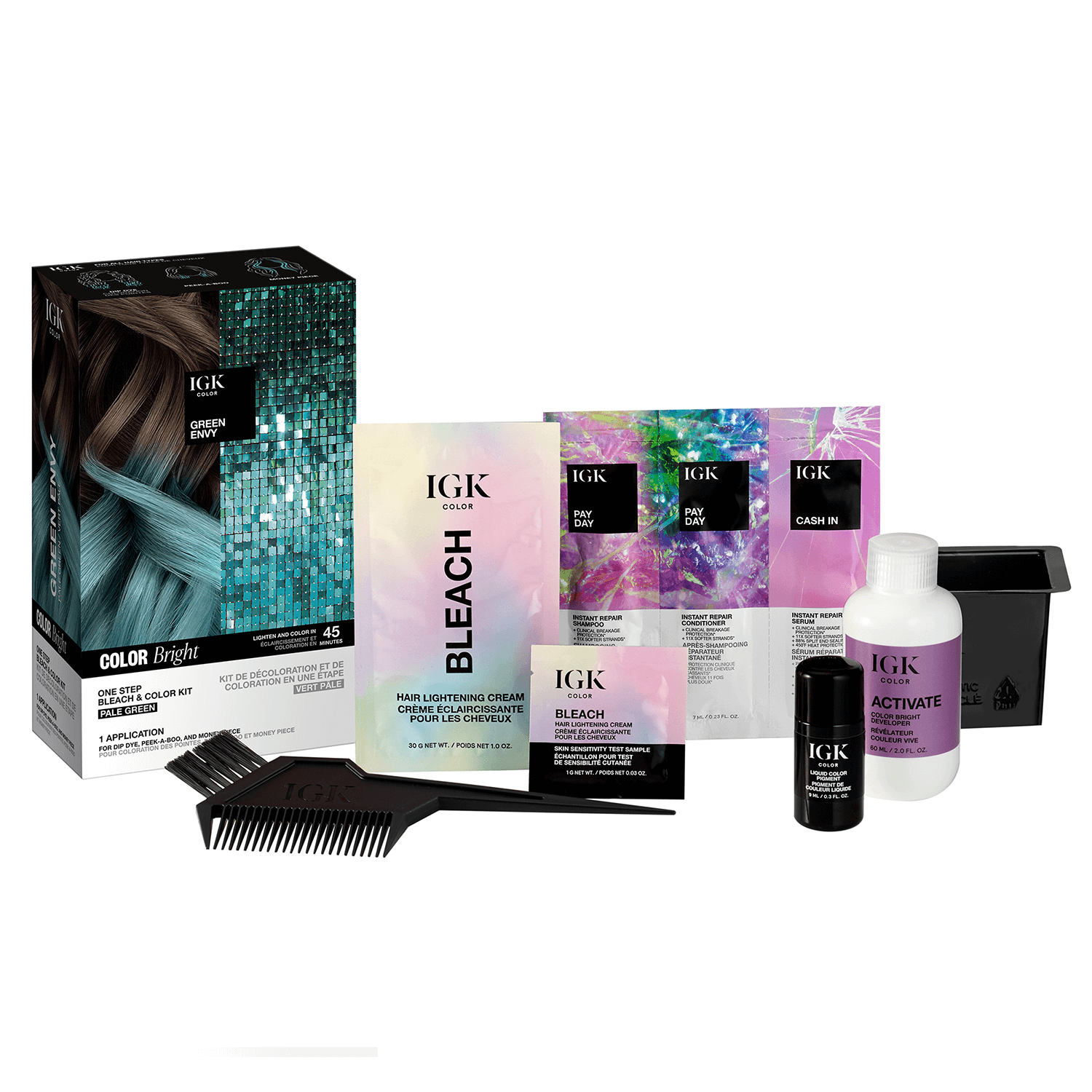 IGK Green Envy One Step Bleach & Color Kit