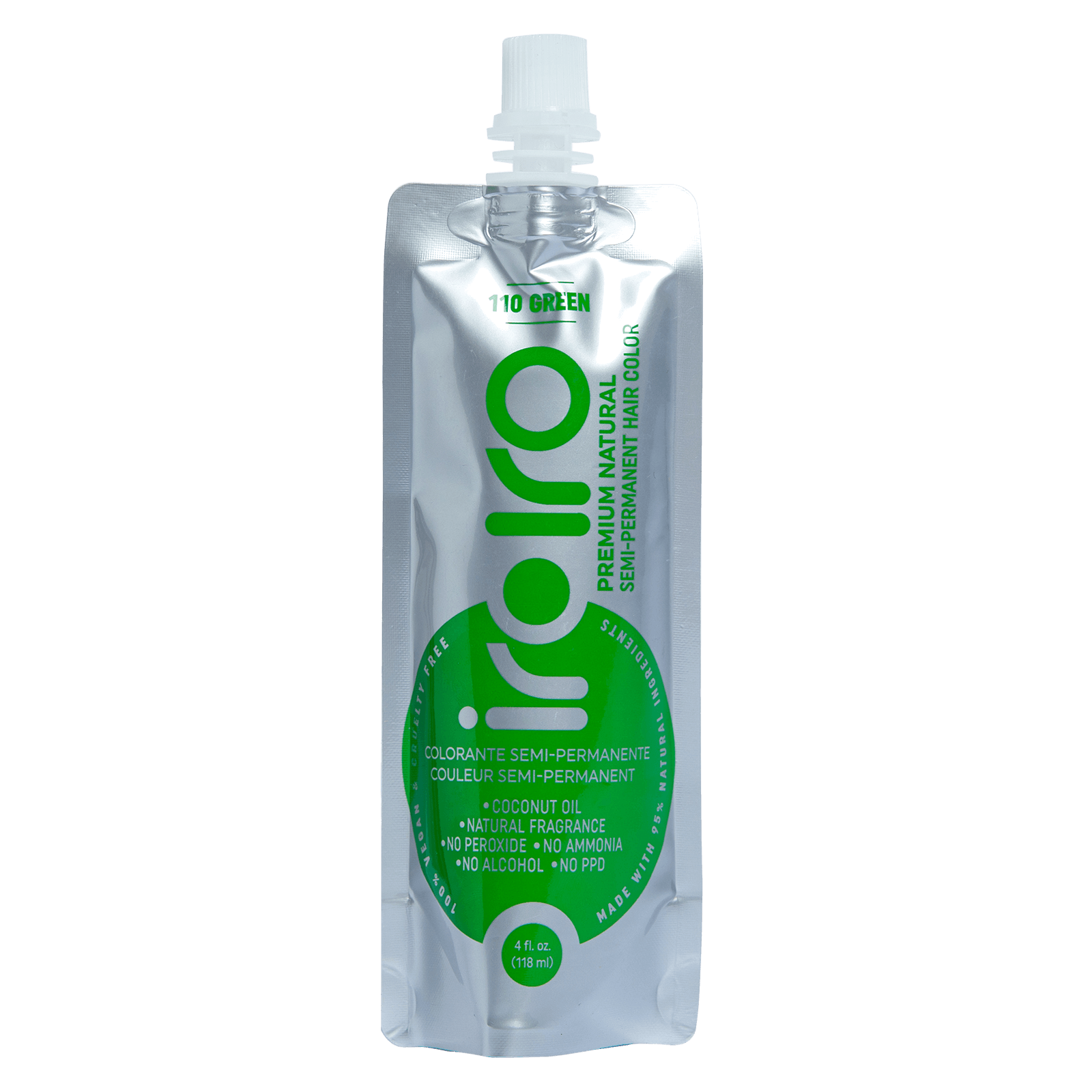 Iroiro 110 Green Premium Natural Semi Permanent Hair Color 4oz