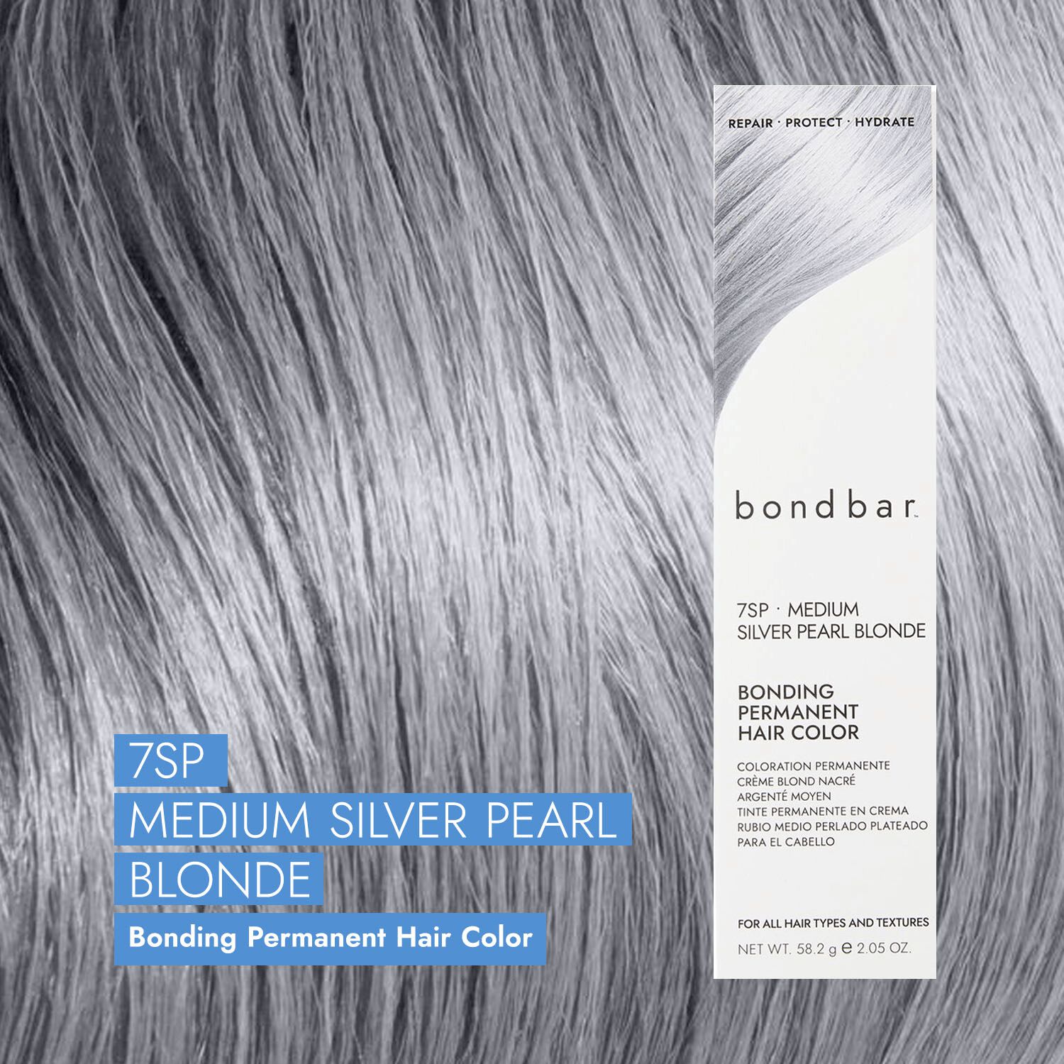 Bondbar 7SP Medium Silver Pearl Blonde Bonding Permanent Crème Hair Color 2.05 Oz - Bondbar