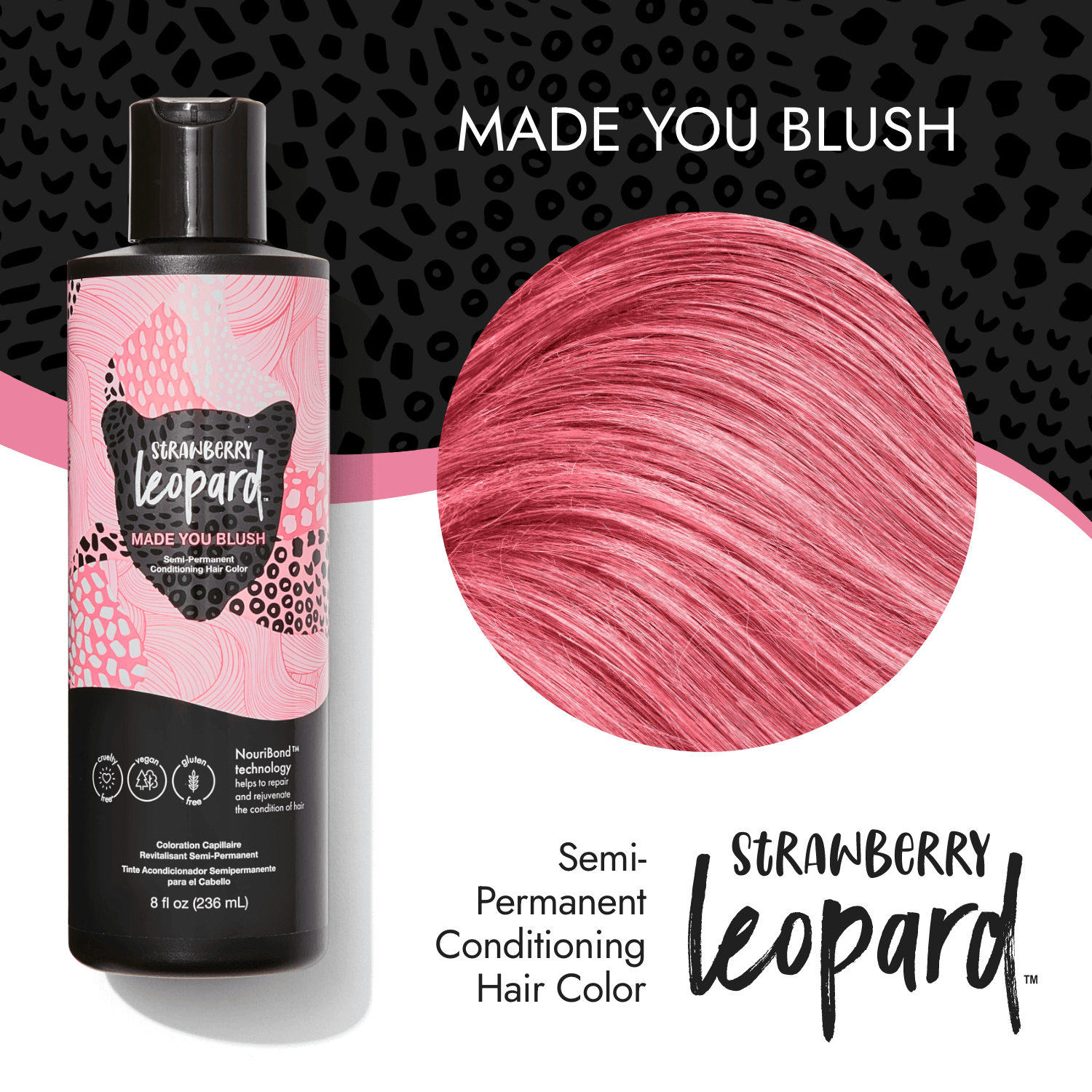 Strawberry Leopard Made You Blush Semi Permanent Conditioning Hair Color 8 oz