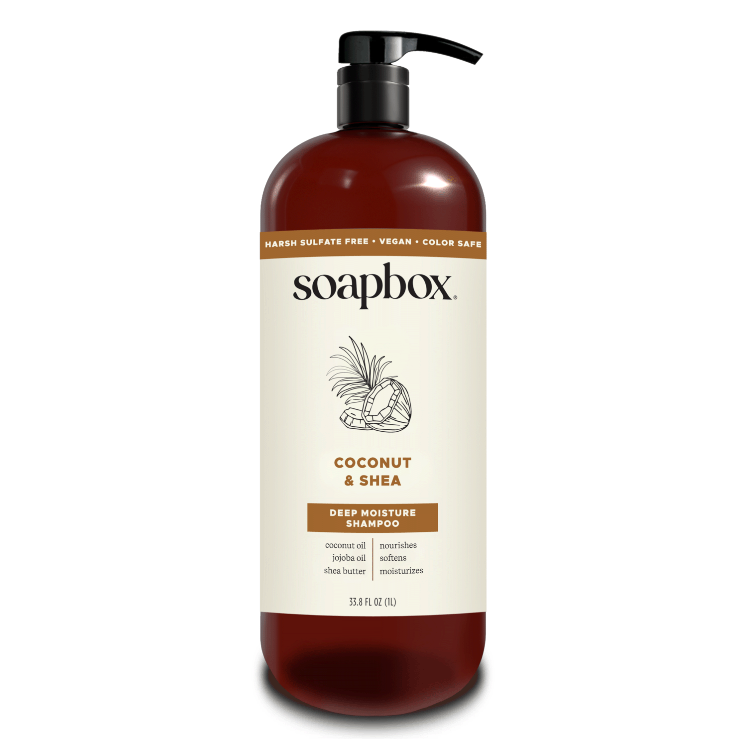 Soapbox Coconut Oil Moisture & Nourish Shampoo 33.8 oz 33.8 Oz