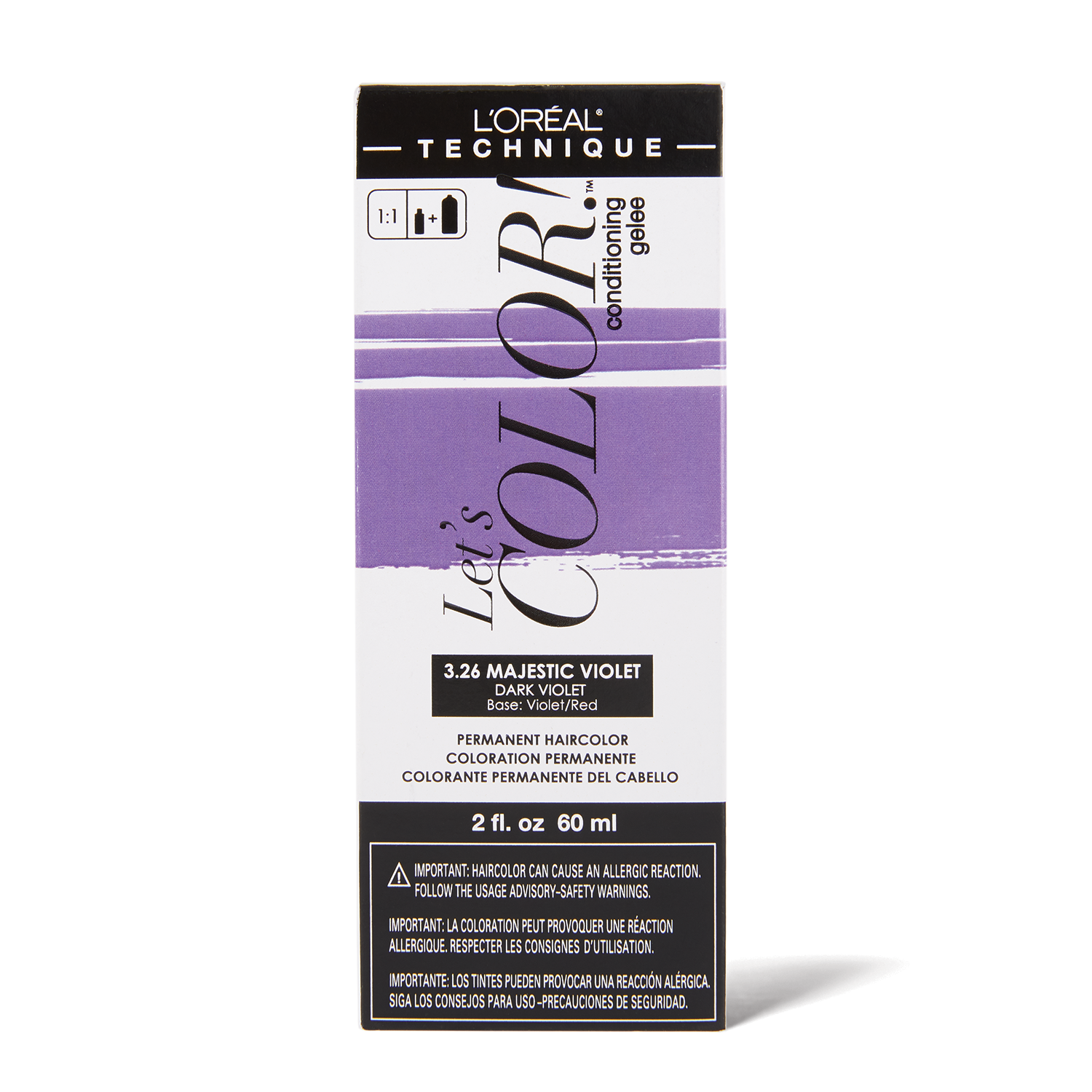 L'Oreal Let's COLOR! Conditioning Gelee Permanent Haircolor 3.26 Majestic Violet