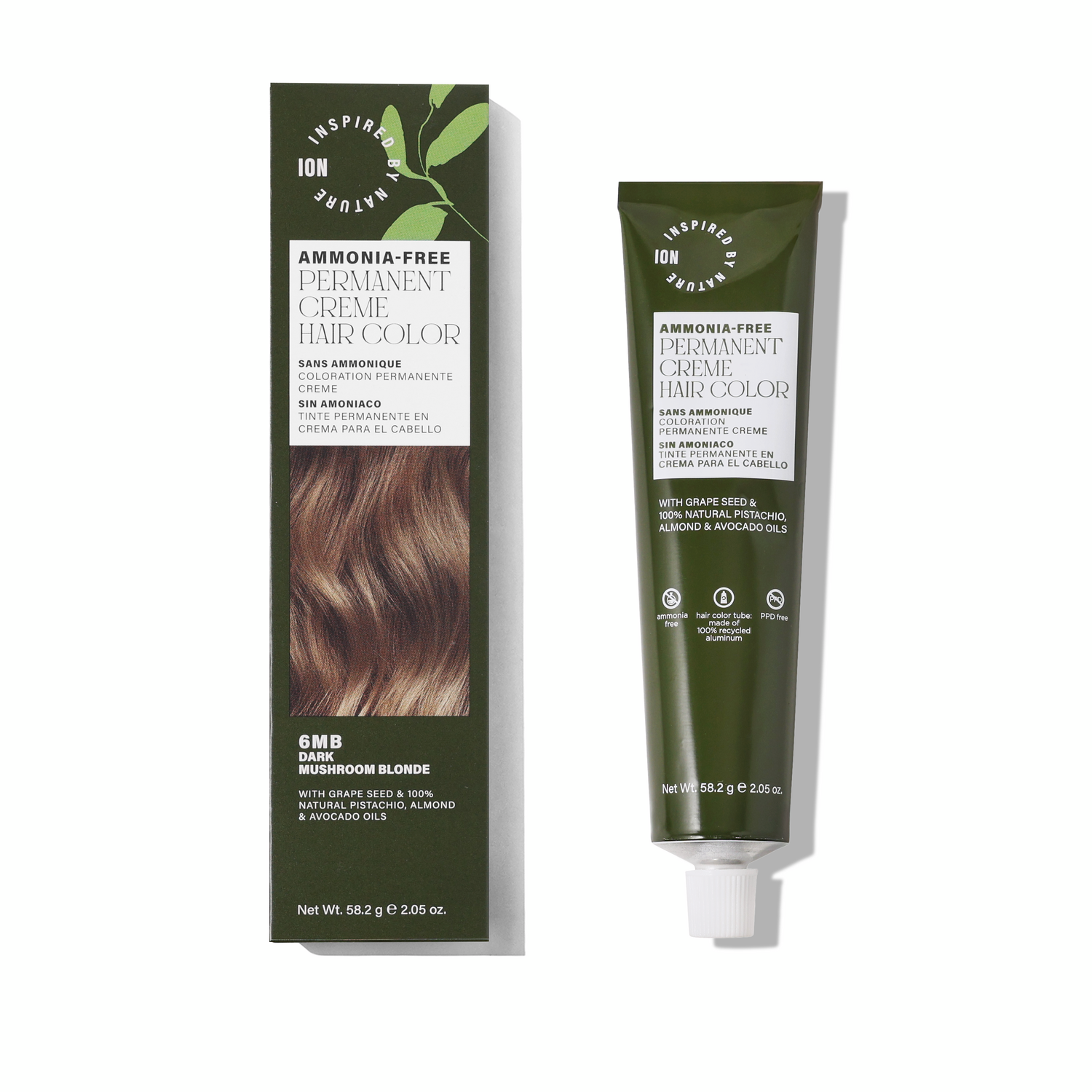 Inspired By Nature Ammonia-Free Permanent Hair Color Dark Mushroom Blonde 6MB 2.05 Oz