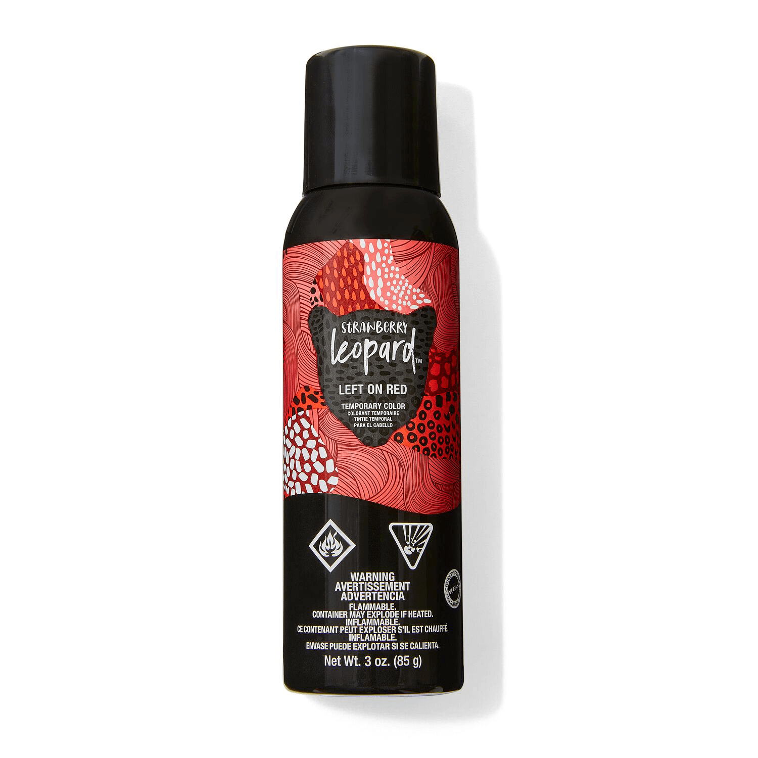 Strawberry Leopard Left On Red Temporary Hair Color Spray 3 oz