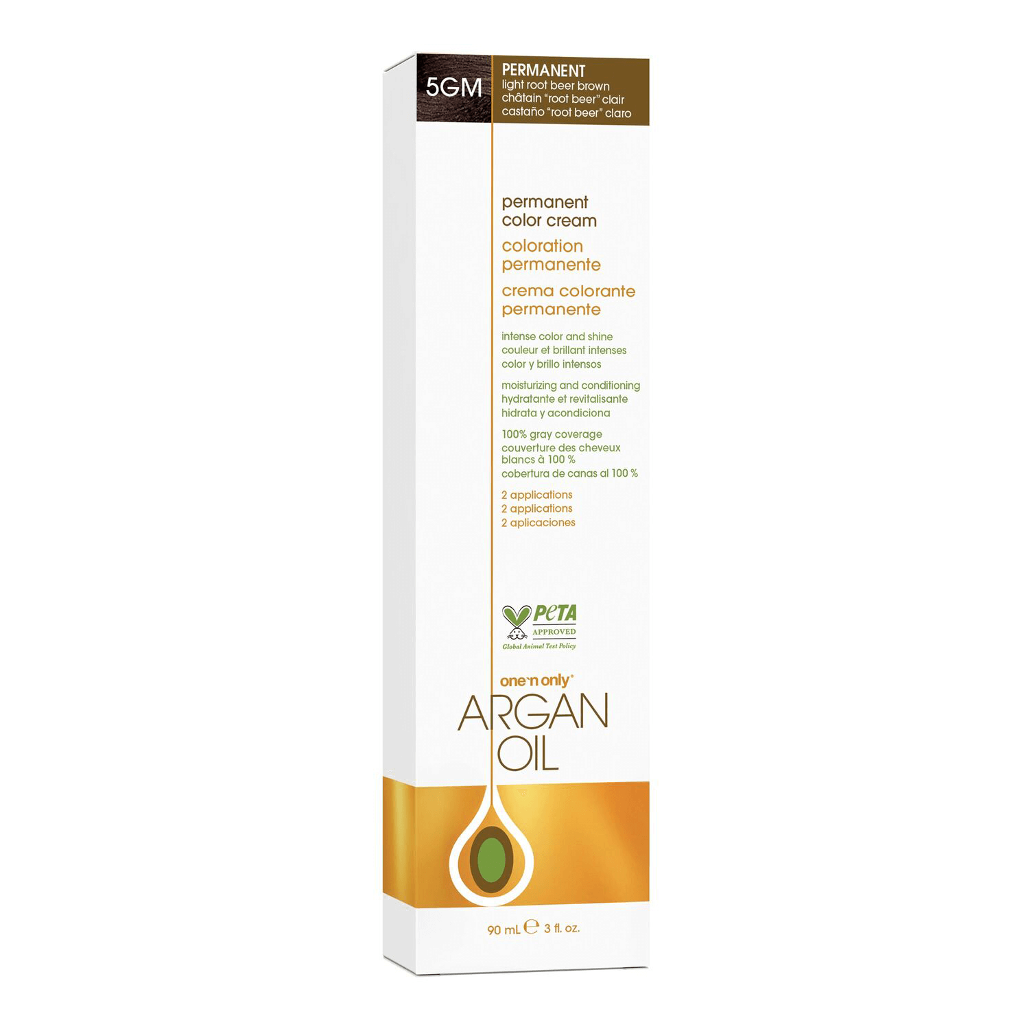 One 'n Only Argan Oil Permanent Color Cream 5GM Light Root Beer Brown - One 'n Only