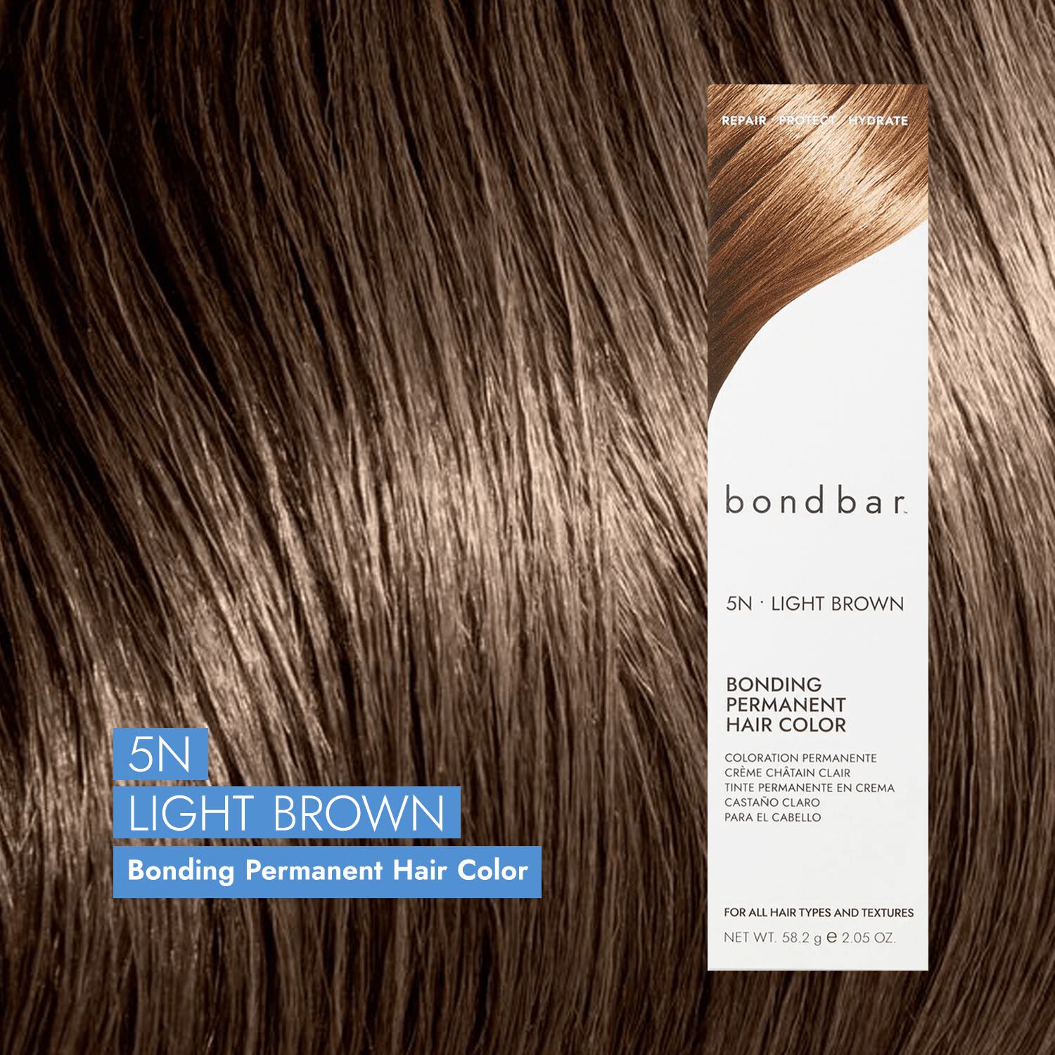 Bondbar 5N Light Brown Bonding Permanent Crème Hair Color 2.05 Oz